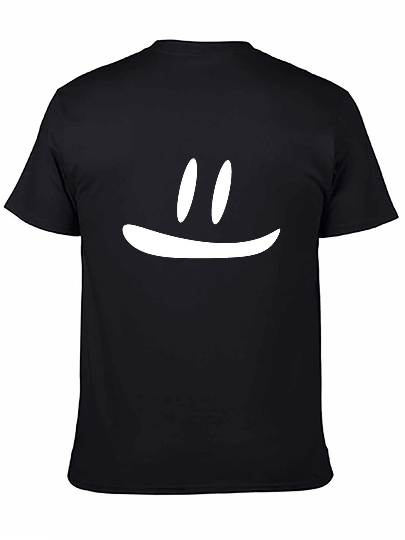 Minimalist Smiley Face Black T-Shirt