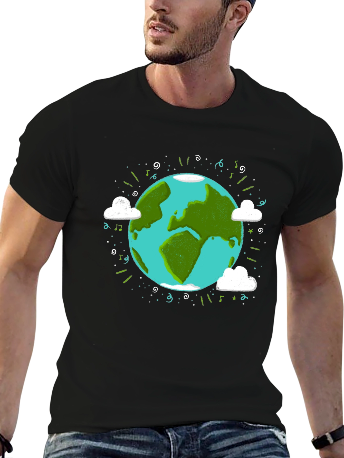 Earth Day Graphic Tee - World Illustration T-Shirt