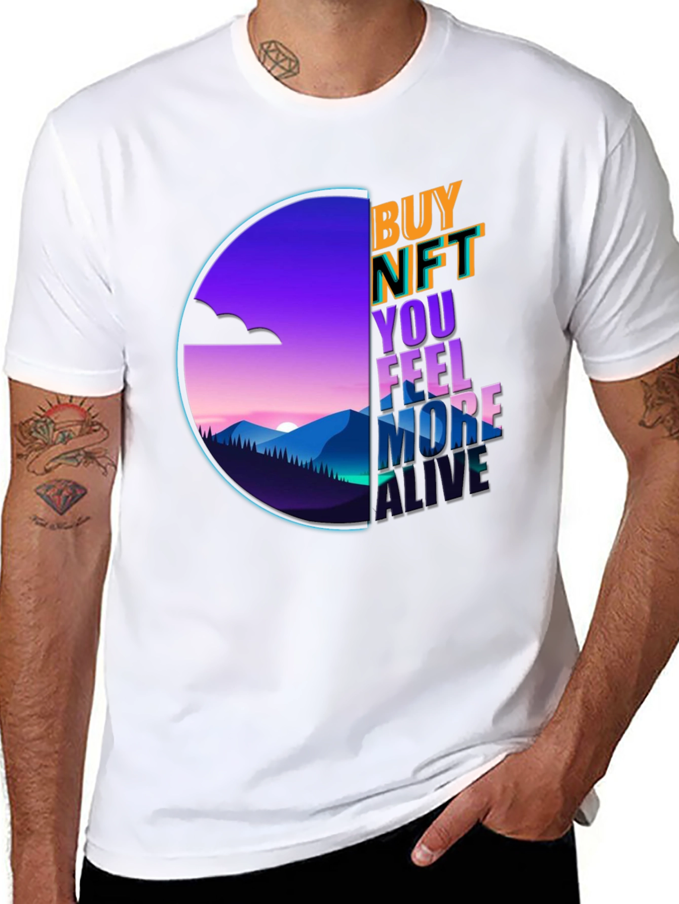 Buy NFT Feel More Alive Black Graphic Tee