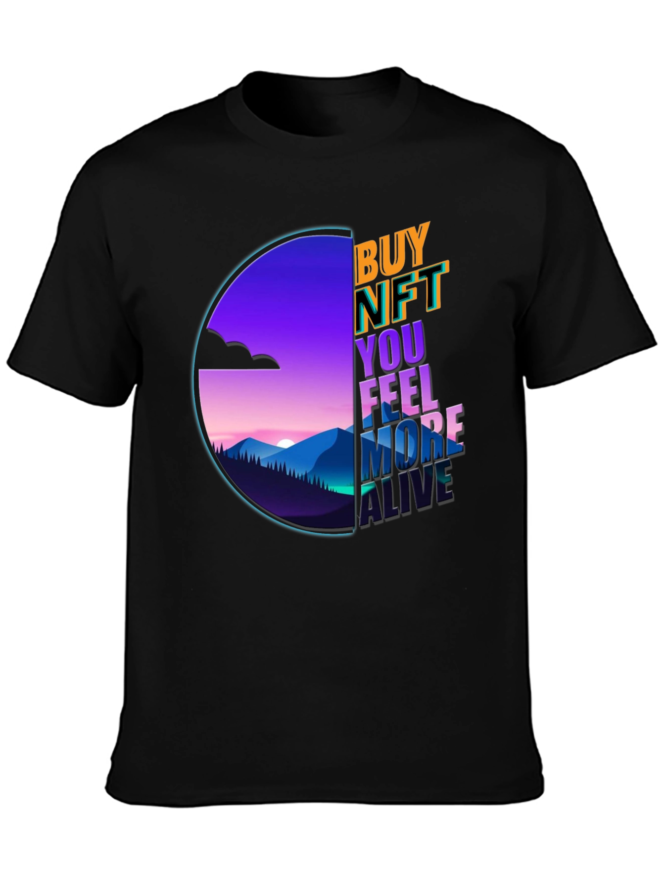 Buy NFT Feel More Alive Black Graphic Tee