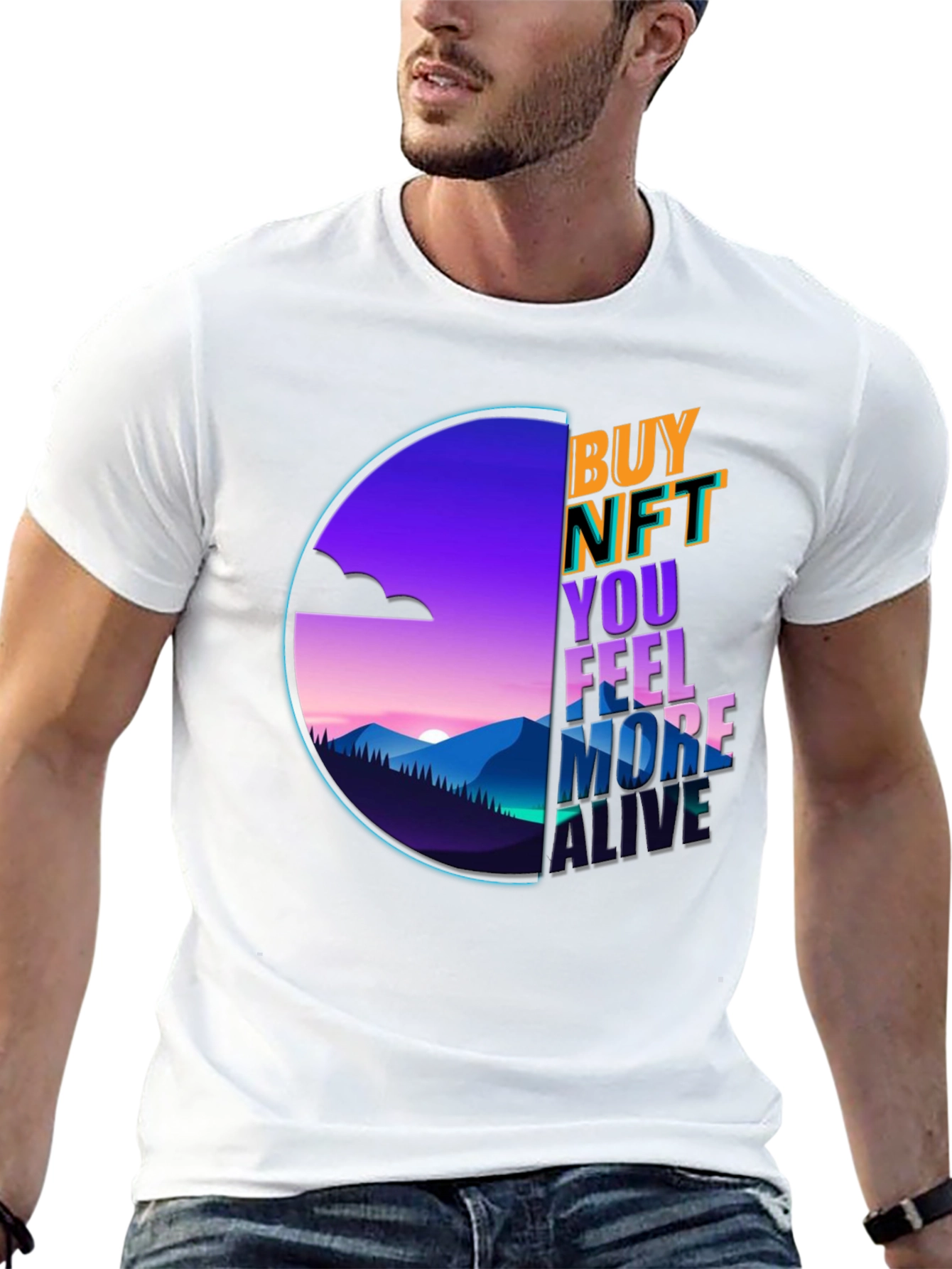 Buy NFT Feel More Alive Black Graphic Tee