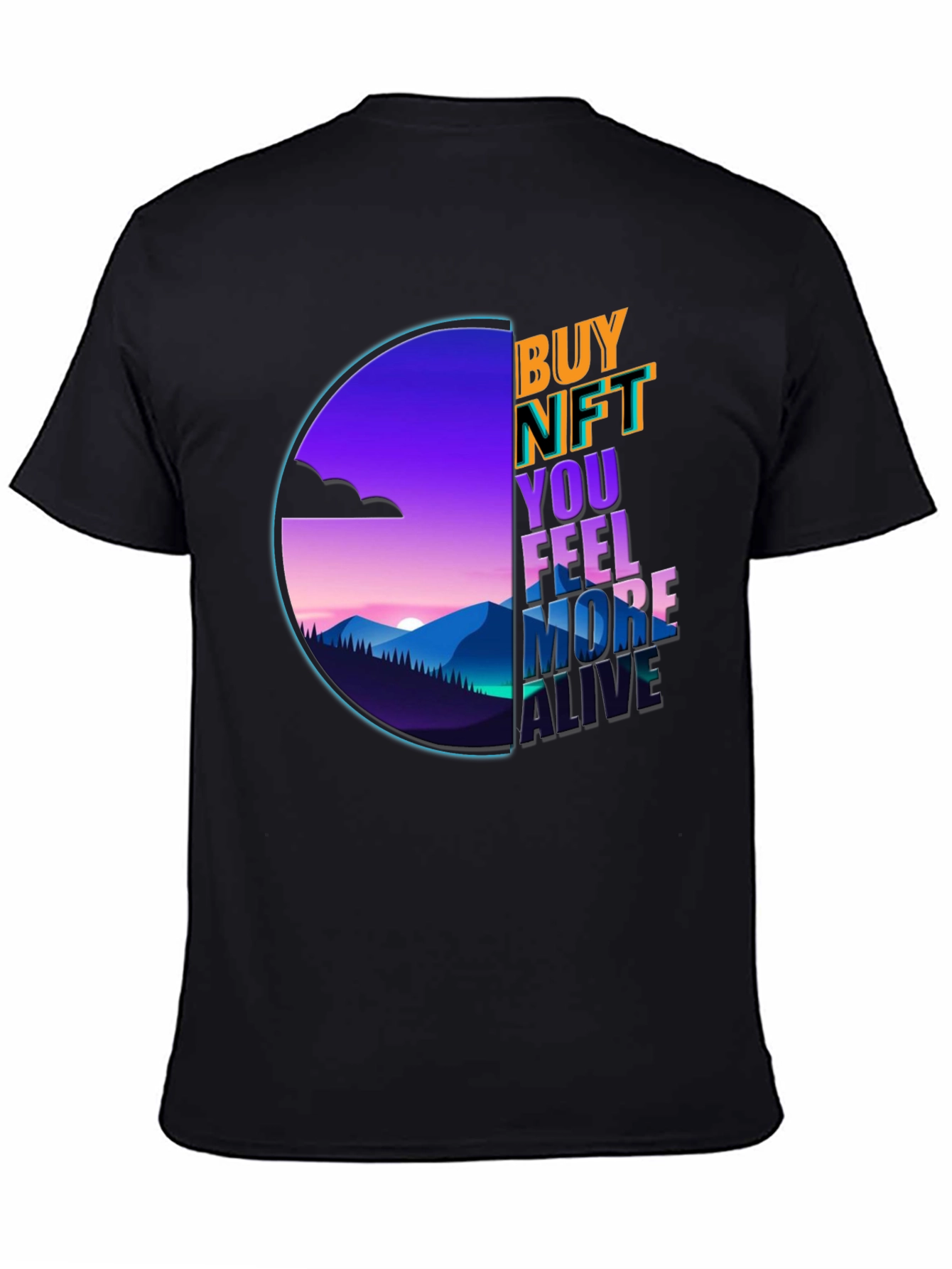 Buy NFT Feel More Alive Black Graphic Tee