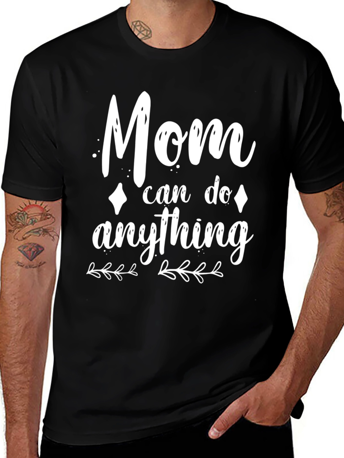 Mom Can Do Anything Black Graphic Tee