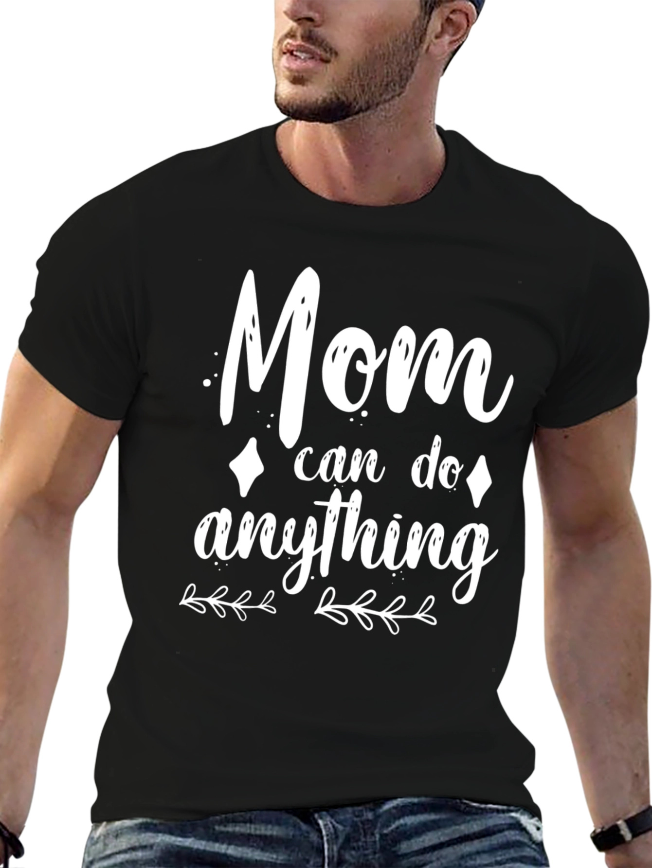 Mom Can Do Anything Black Graphic Tee