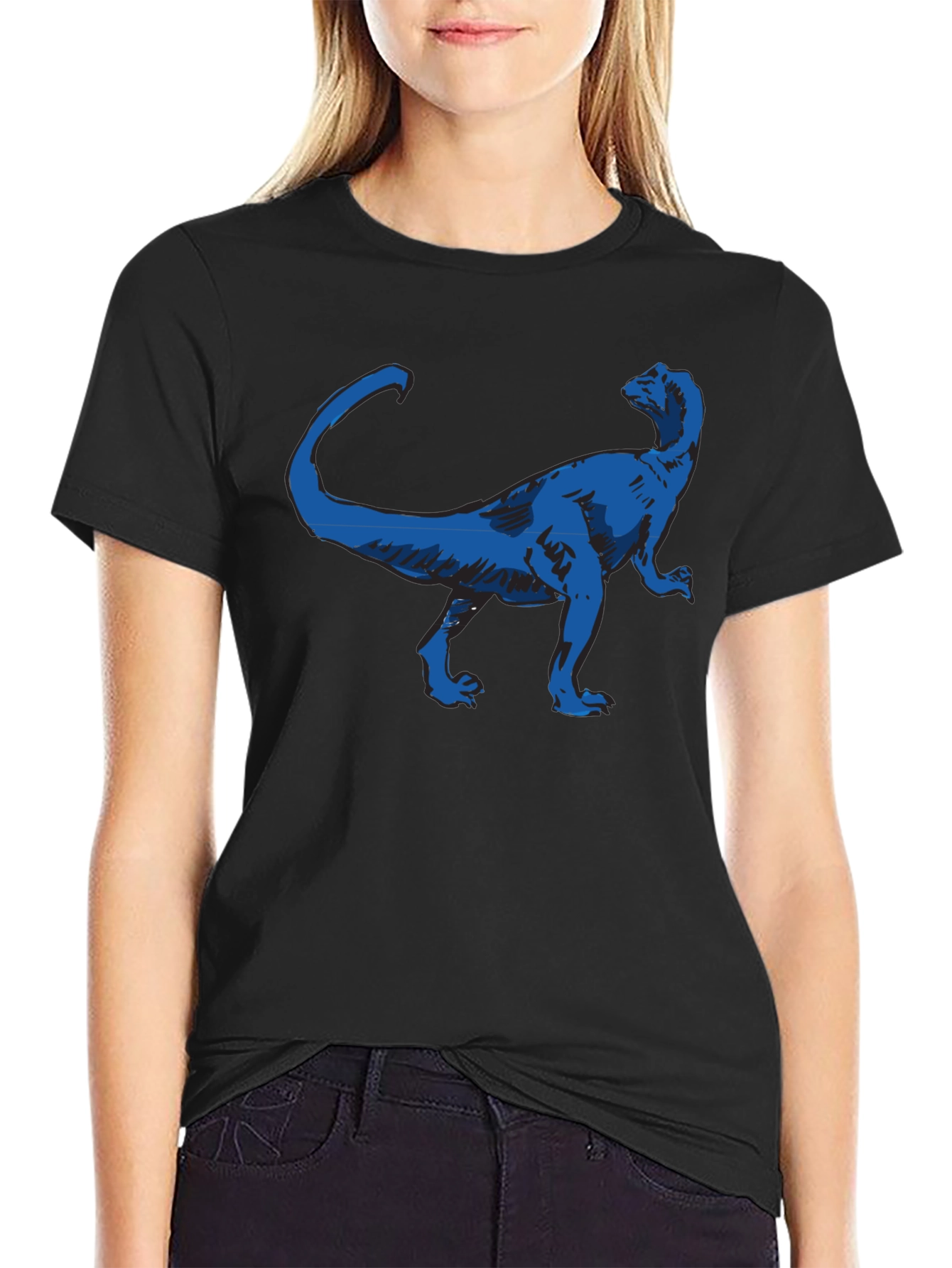 Dino Graphic Tee - Cool Blue Dinosaur Design