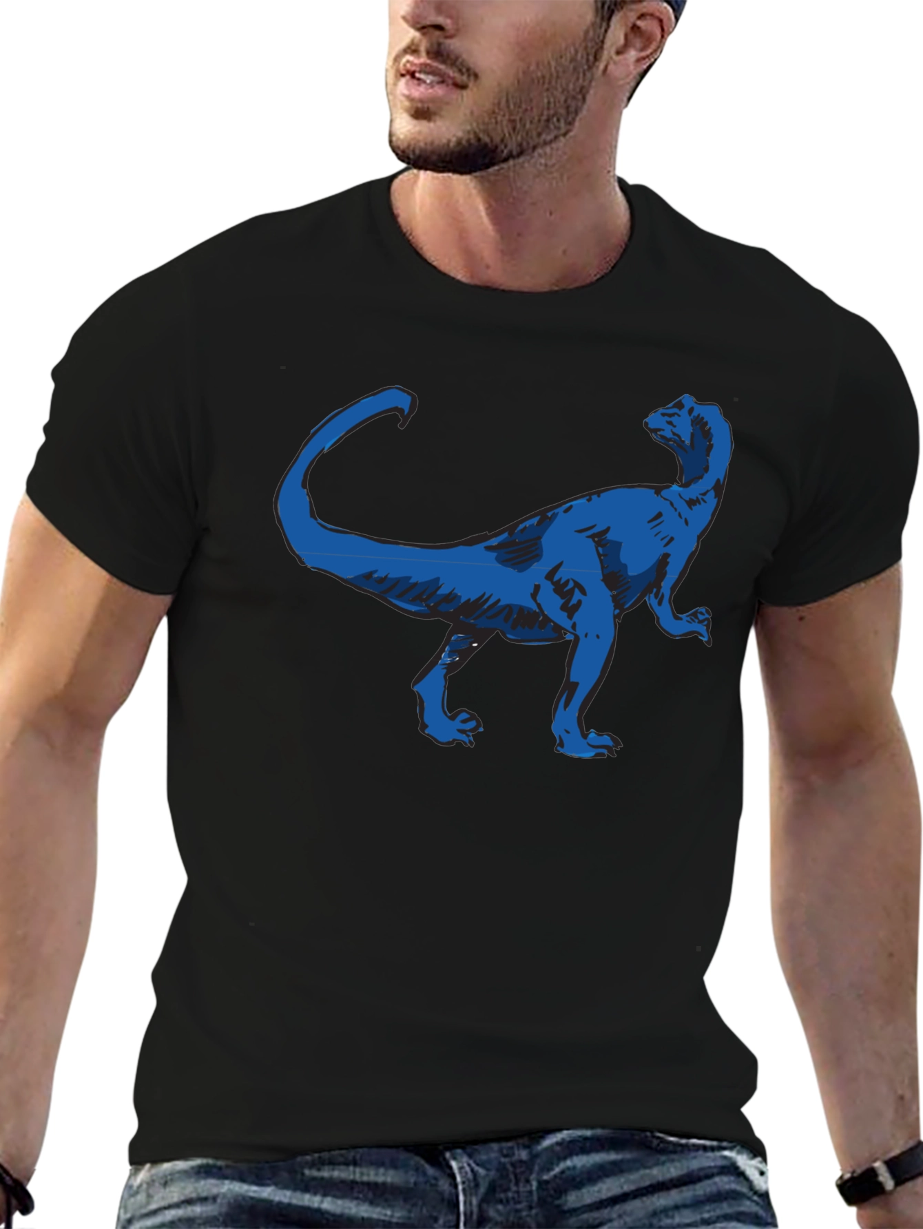 Dino Graphic Tee - Cool Blue Dinosaur Design
