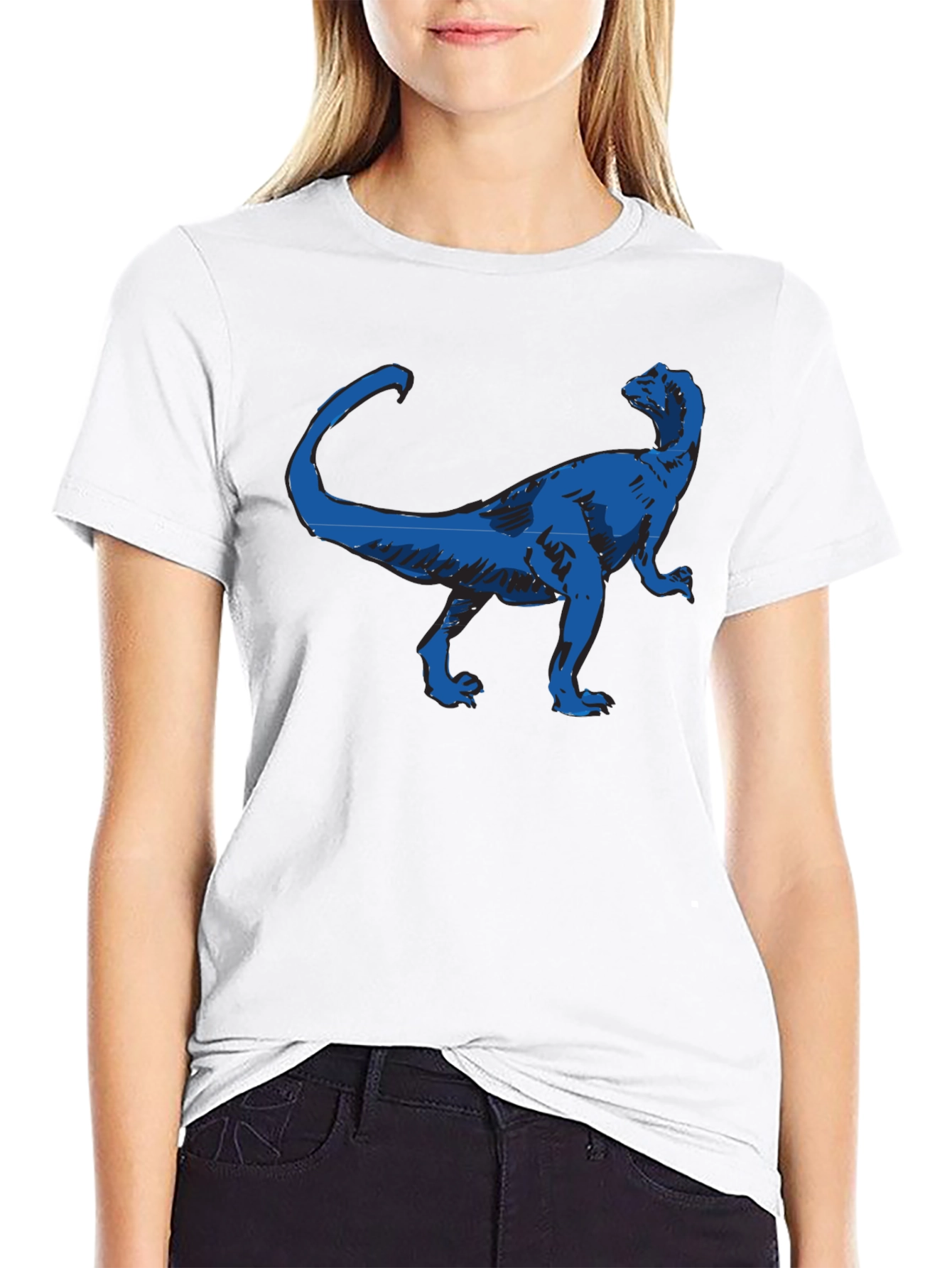 Dino Graphic Tee - Cool Blue Dinosaur Design