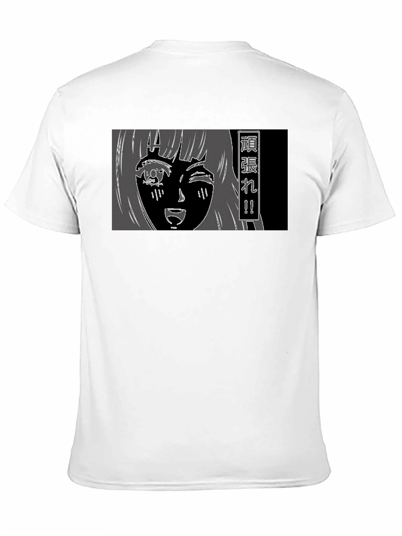 Anime Girl Graphic Tee - Black Cotton T-Shirt