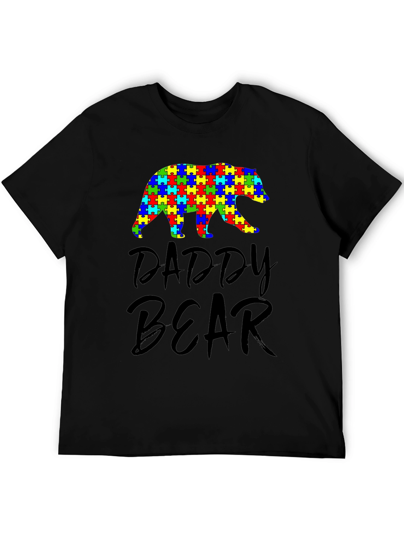 Daddy Bear Autism Awareness Puzzle Piece T-Shirt