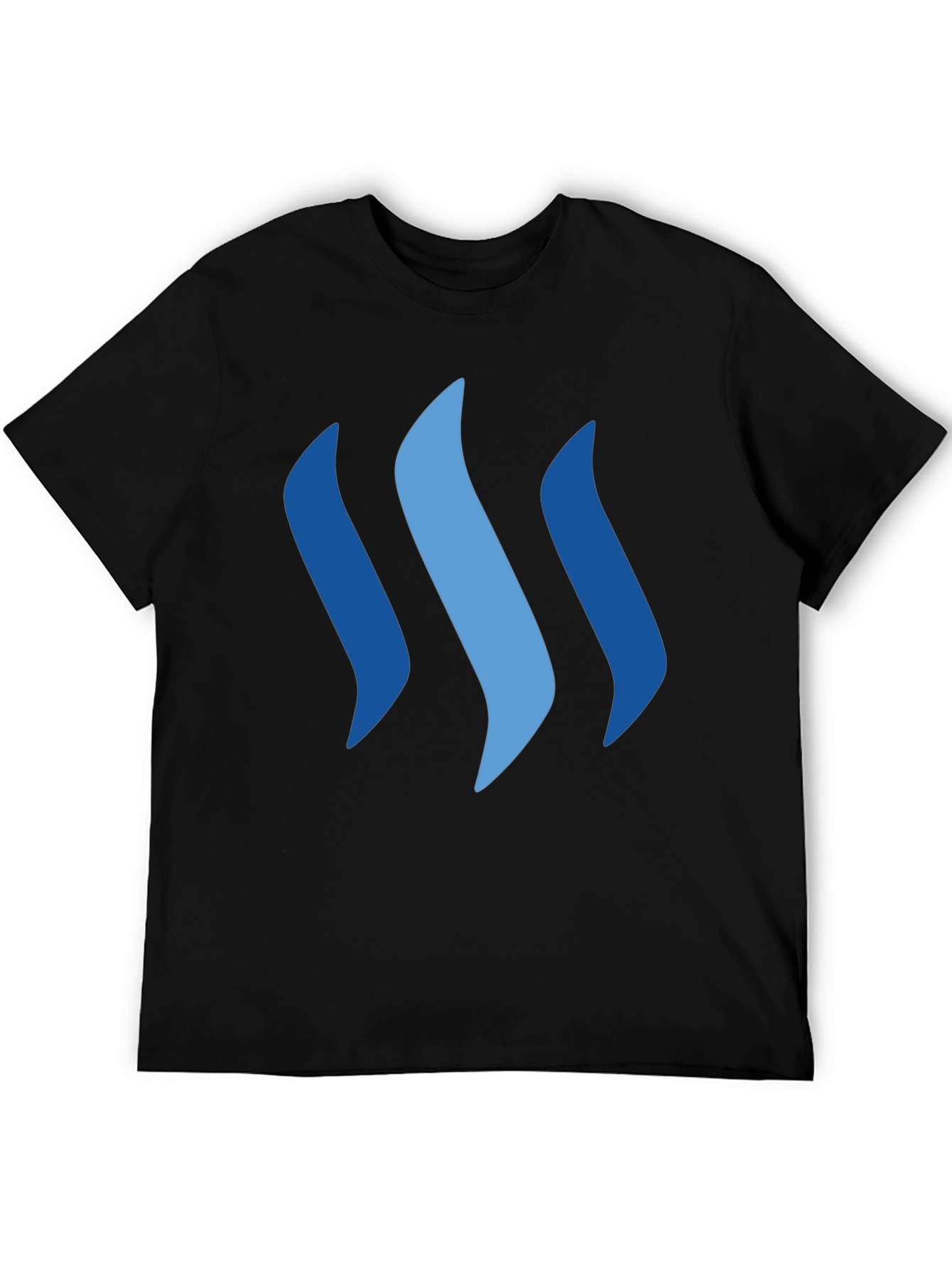 Modern Black Tee with Abstract Blue Graphic