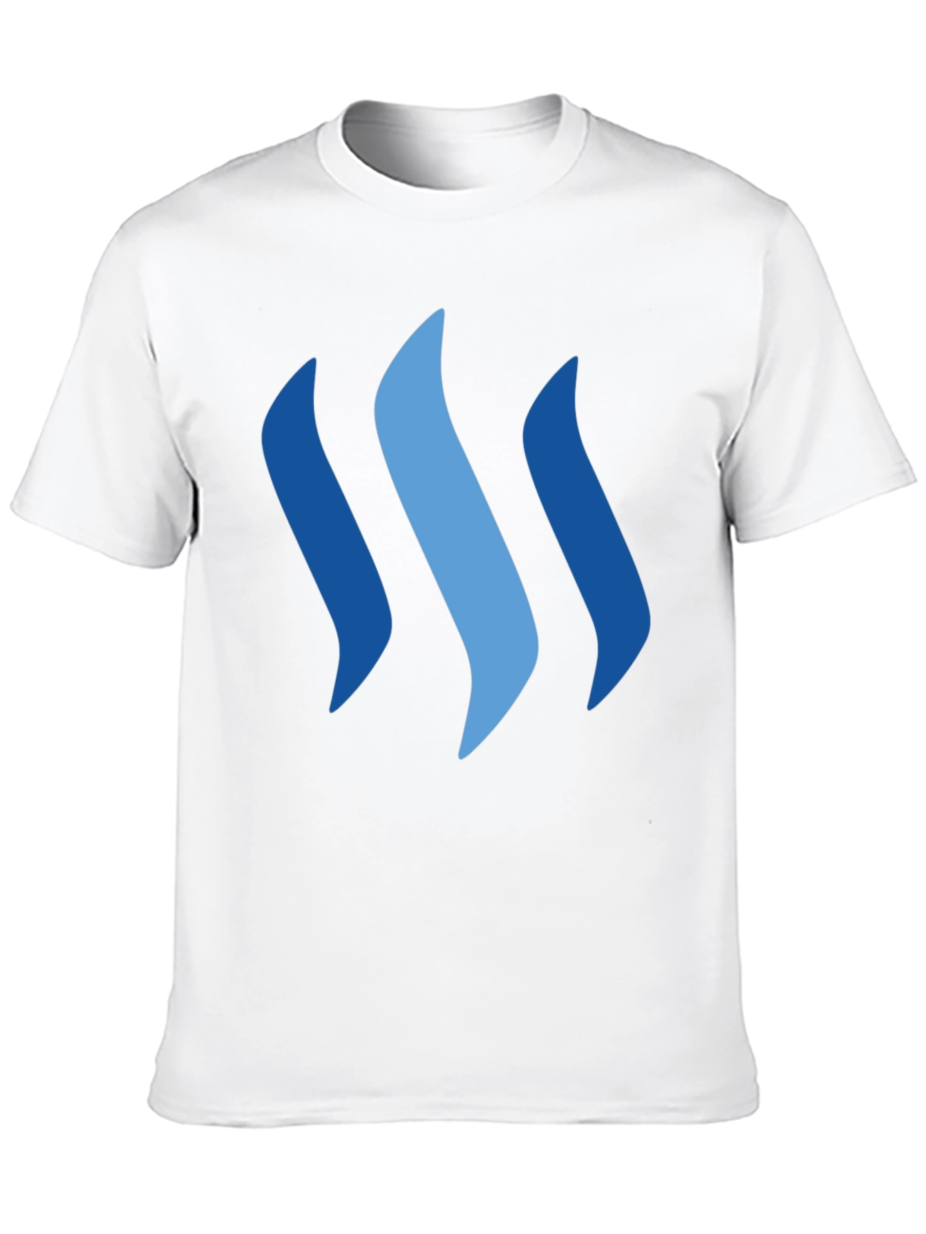 Modern Black Tee with Abstract Blue Graphic