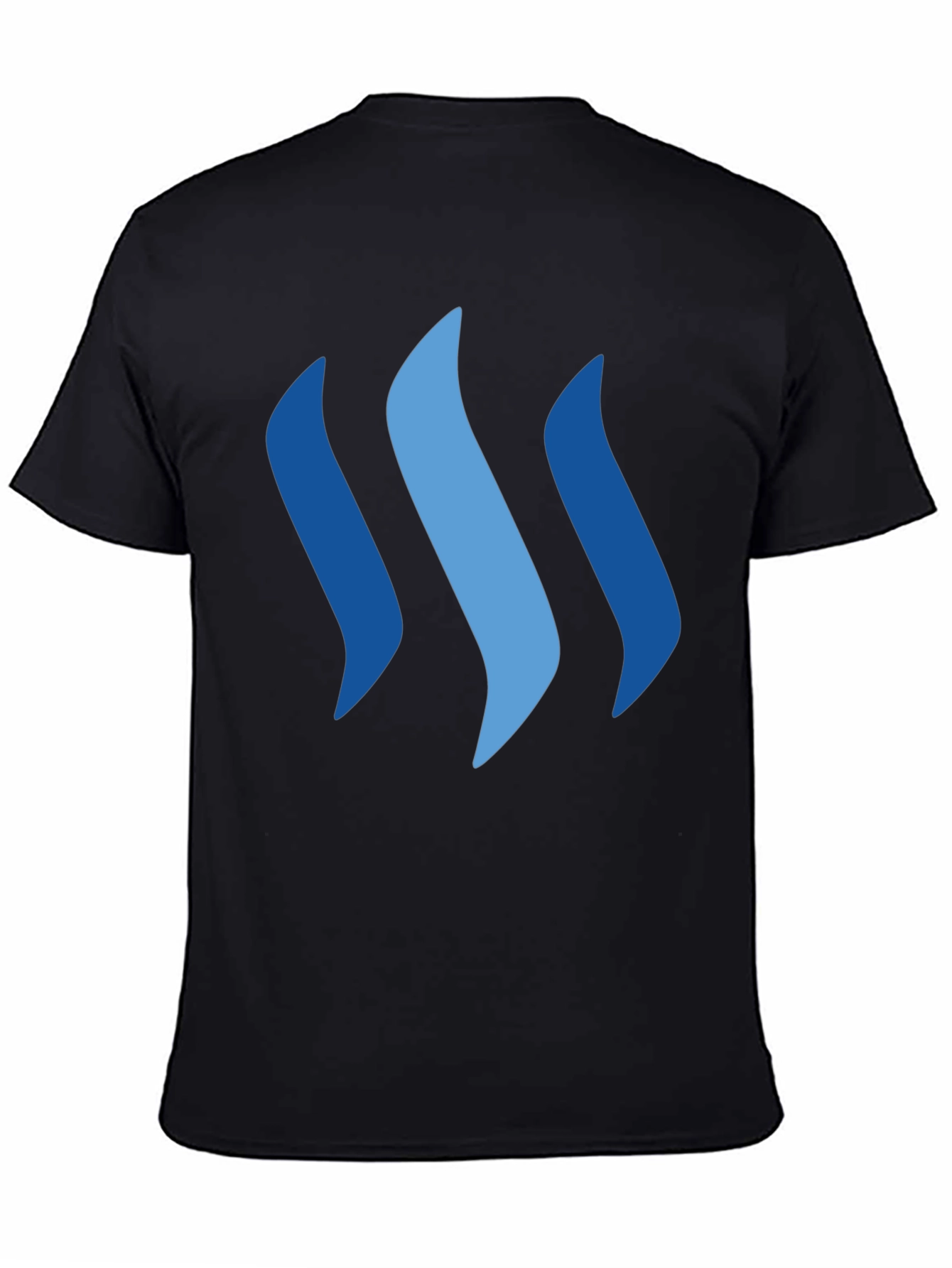 Modern Black Tee with Abstract Blue Graphic