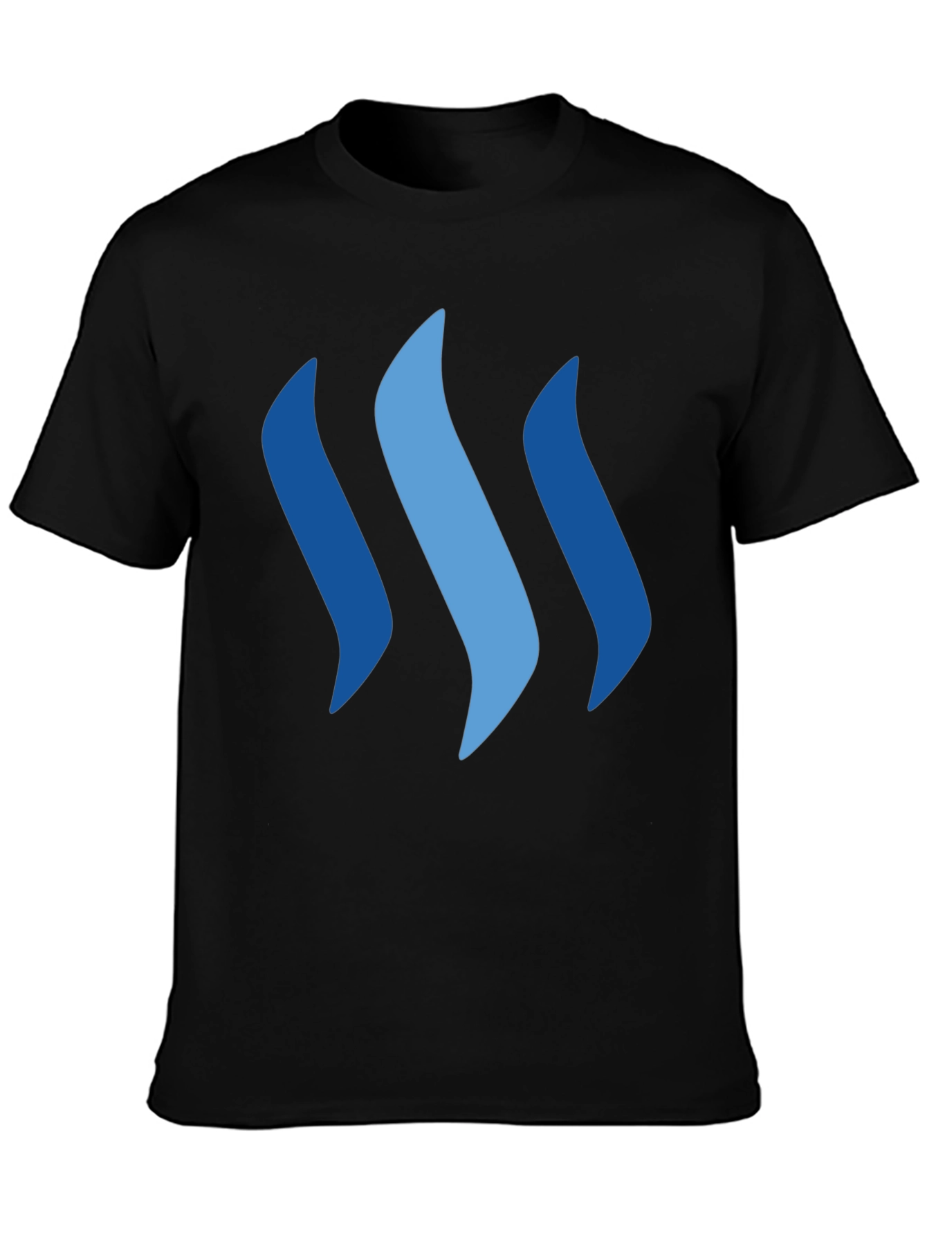 Modern Black Tee with Abstract Blue Graphic