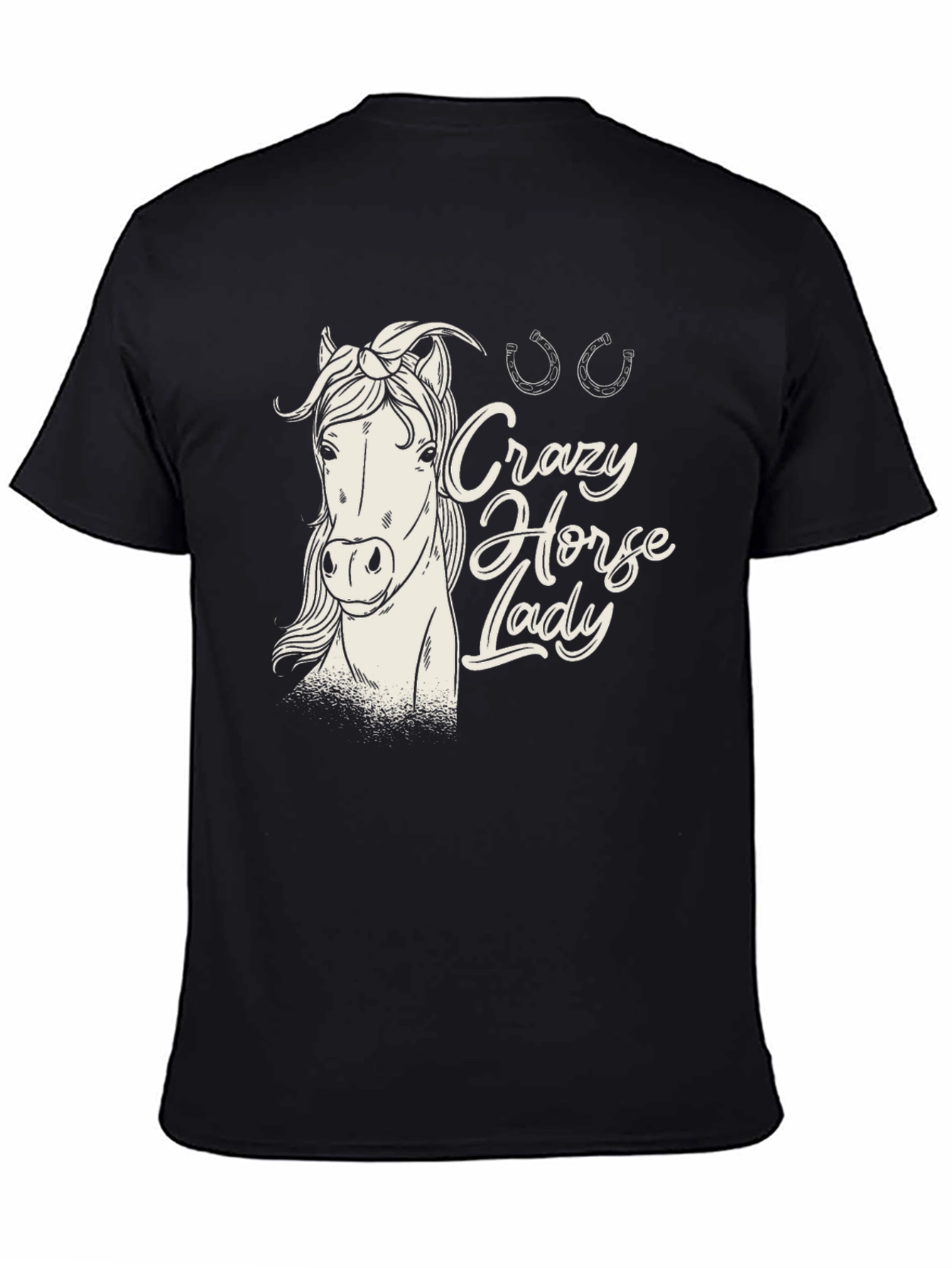 Crazy Horse Lady Graphic T-Shirt - Black