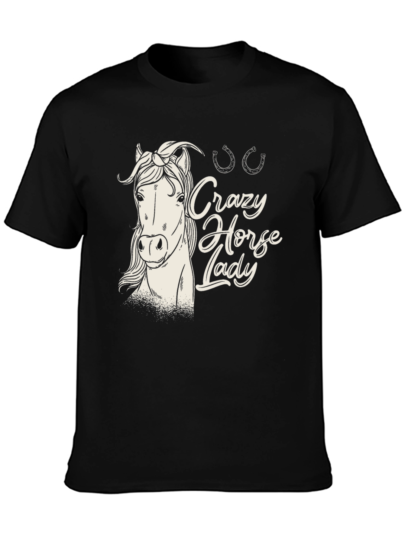 Crazy Horse Lady Graphic T-Shirt - Black