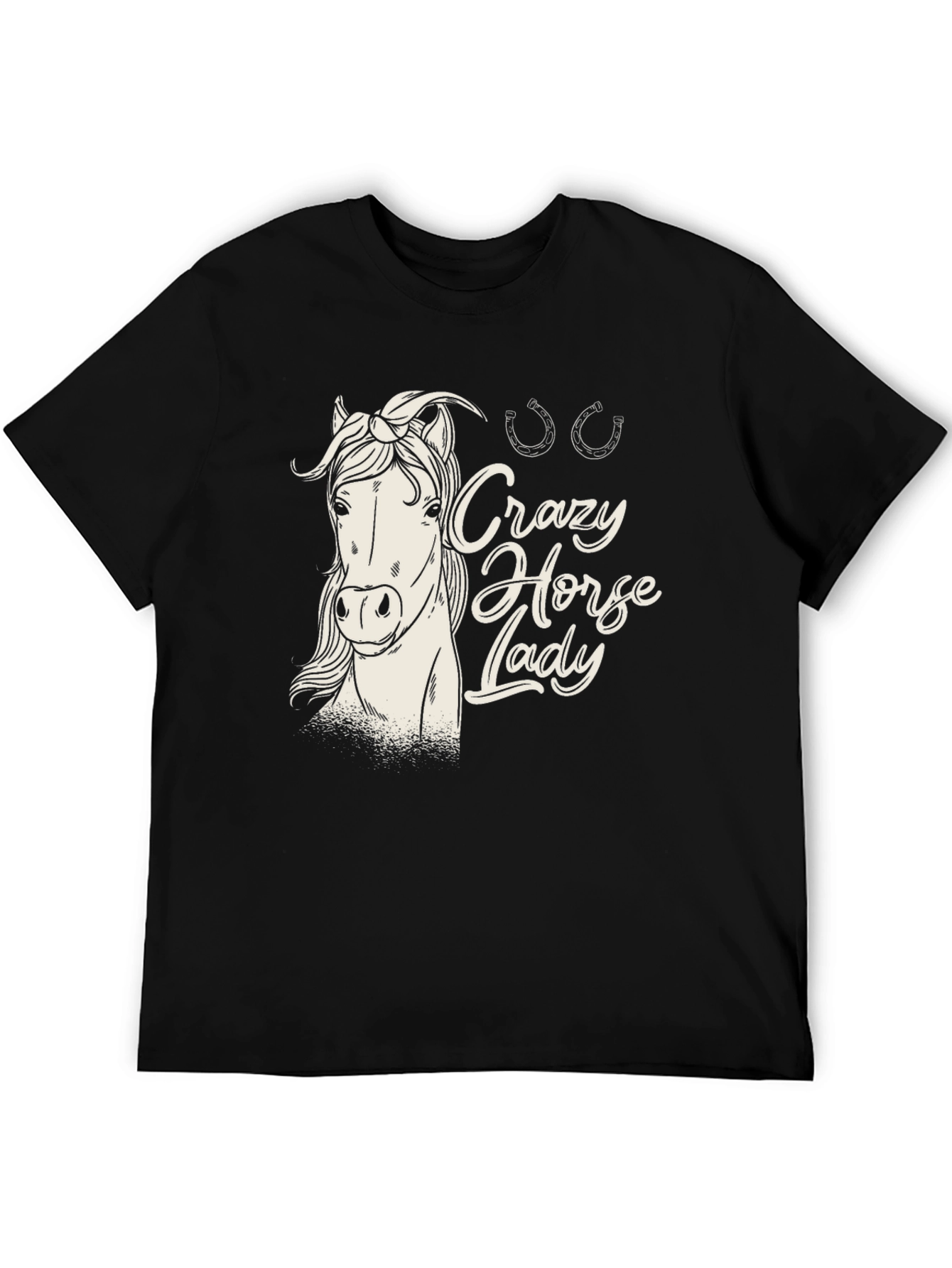 Crazy Horse Lady Graphic T-Shirt - Black