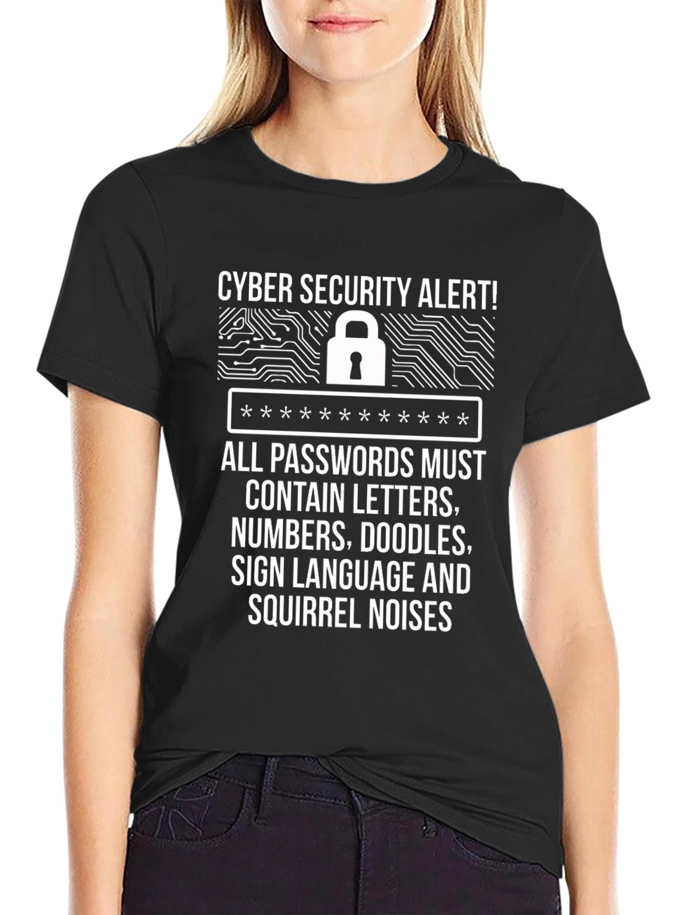 Cyber Security Alert Funny Password T-Shirt