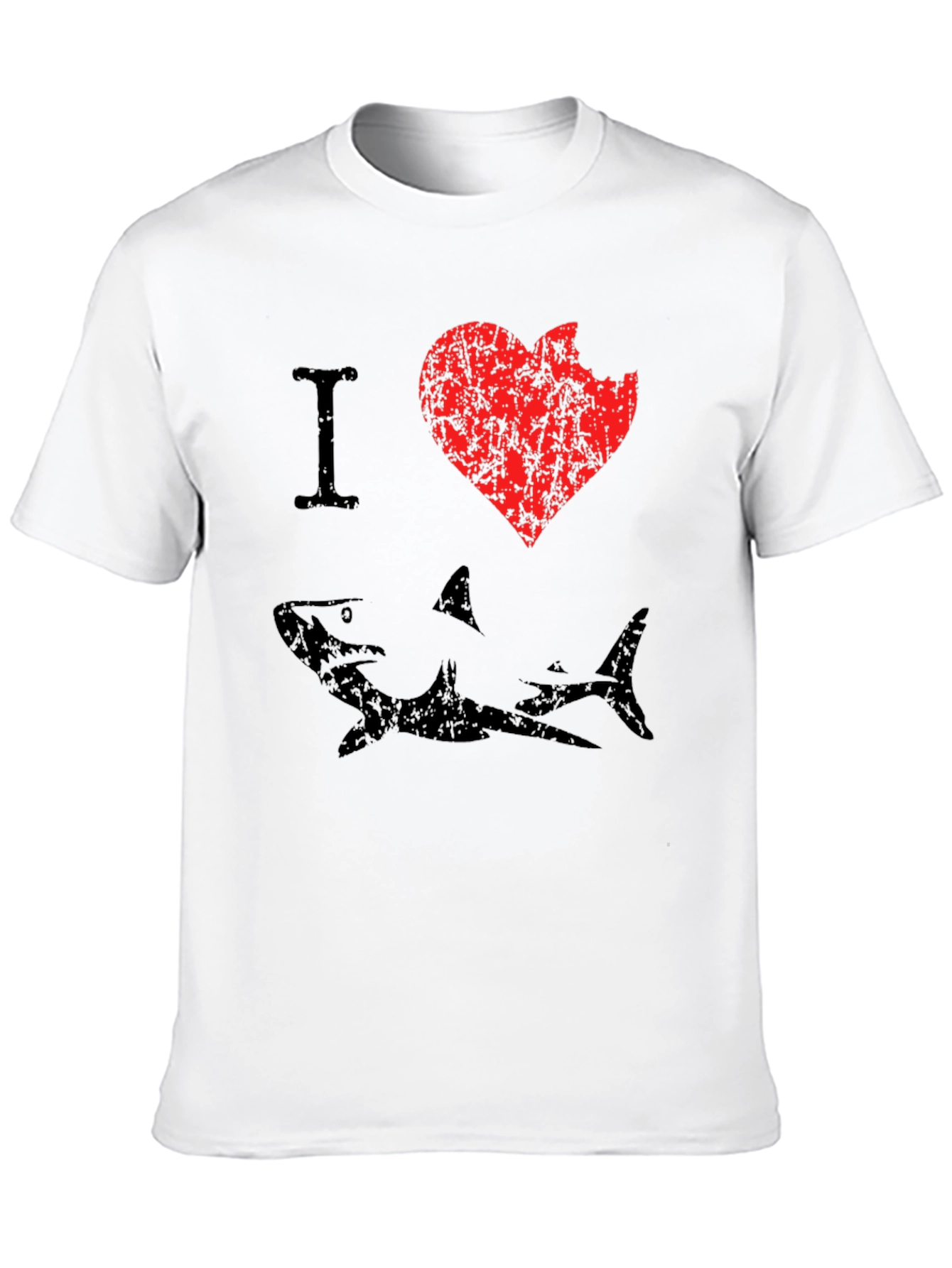 I Love Sharks Mens Graphic T-Shirt