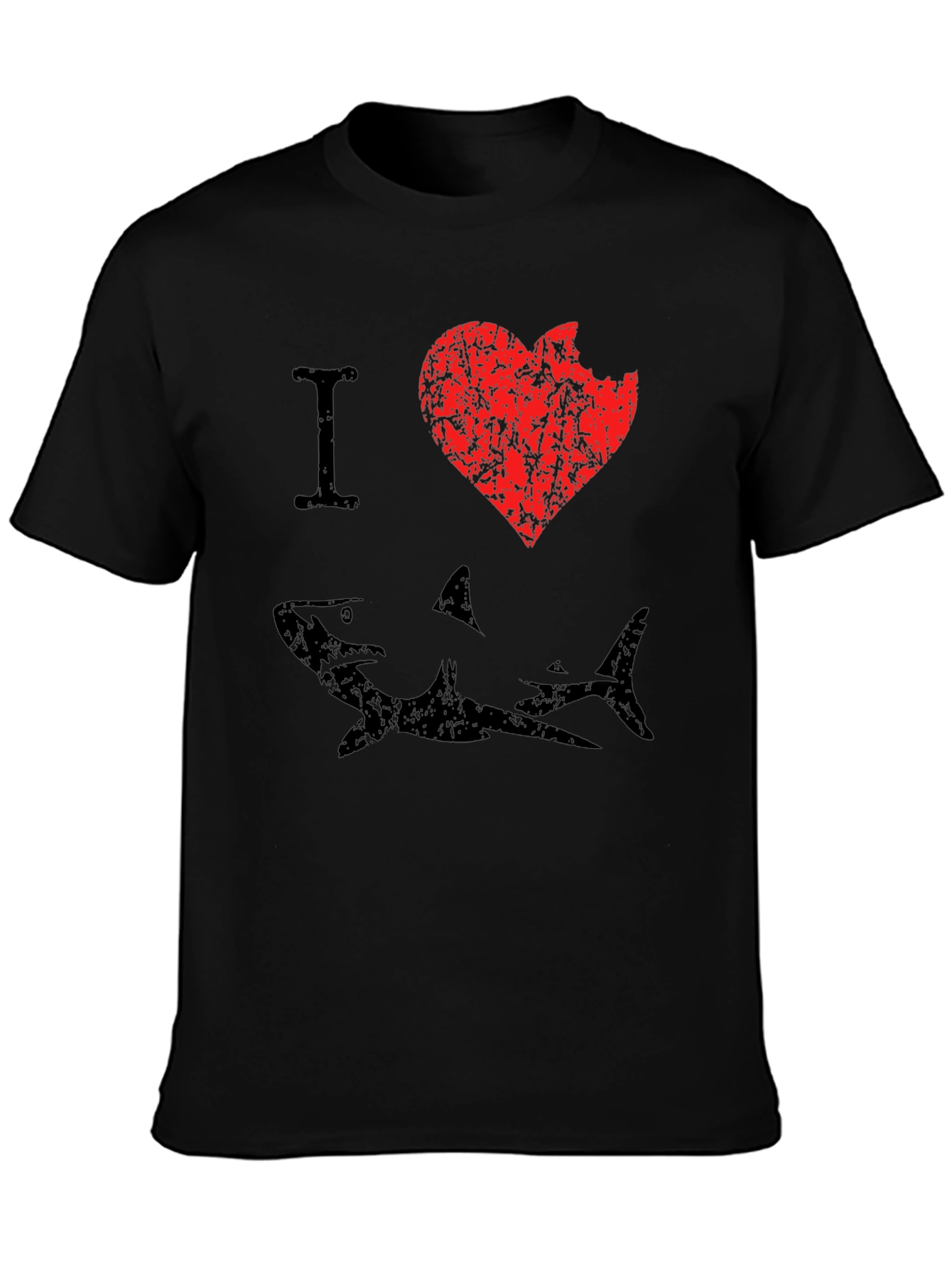 I Love Sharks Mens Graphic T-Shirt