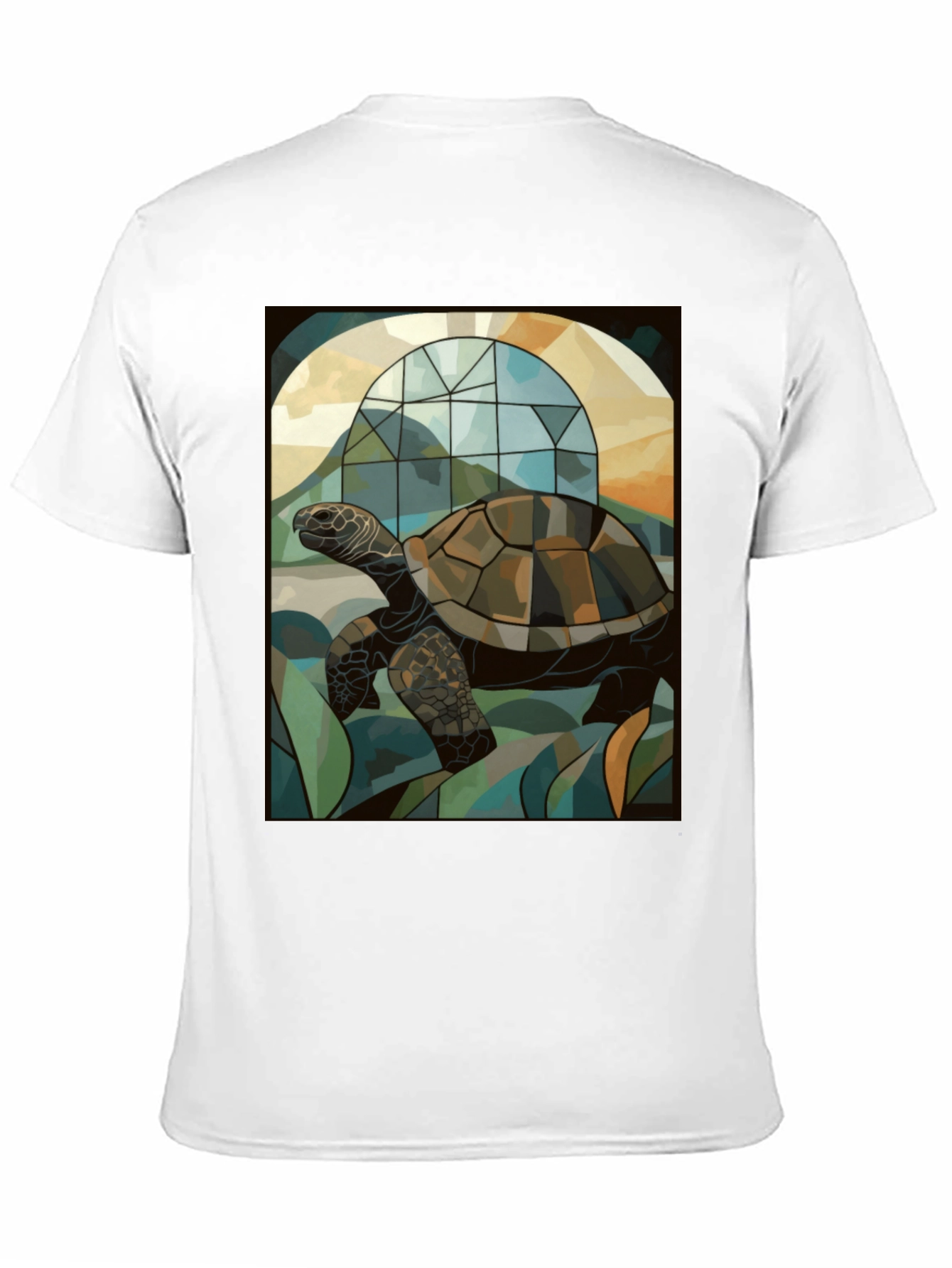 Turtle Stained Glass Graphic Tee - Unique Art Design