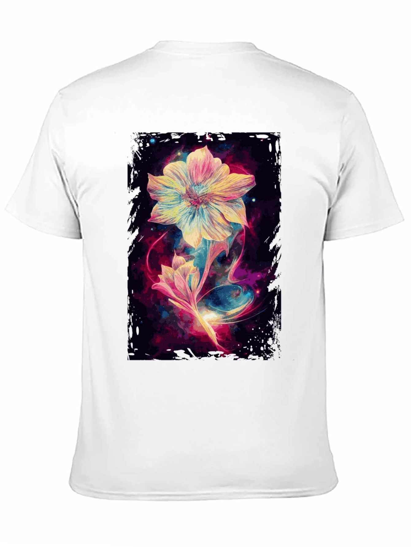 Floral Galaxy Black T-Shirt