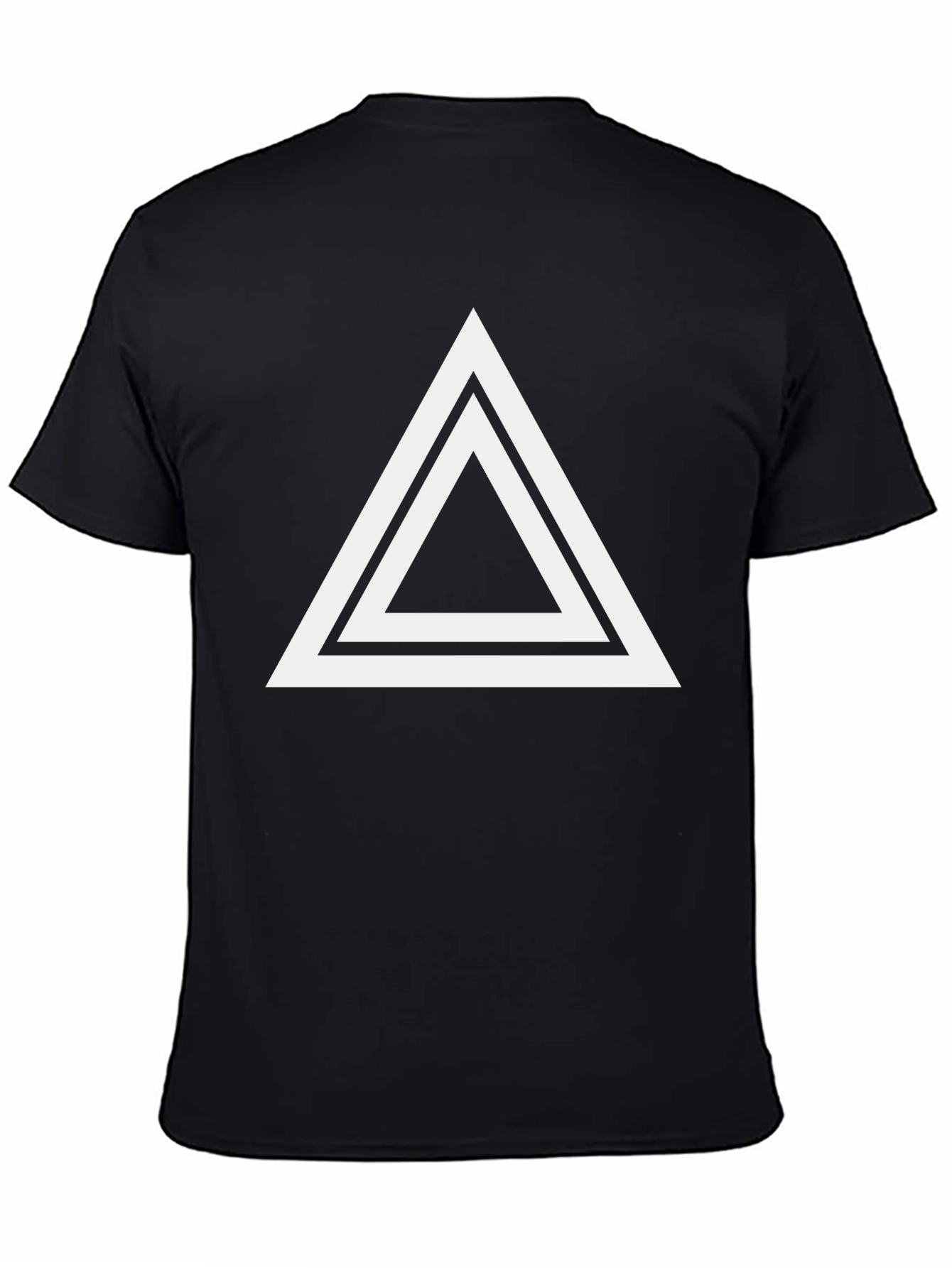 Black T-Shirt with Geometric Triangle Design