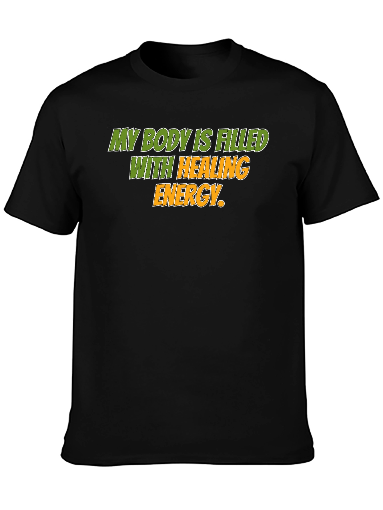 Healing Energy Graphic Tee - Black