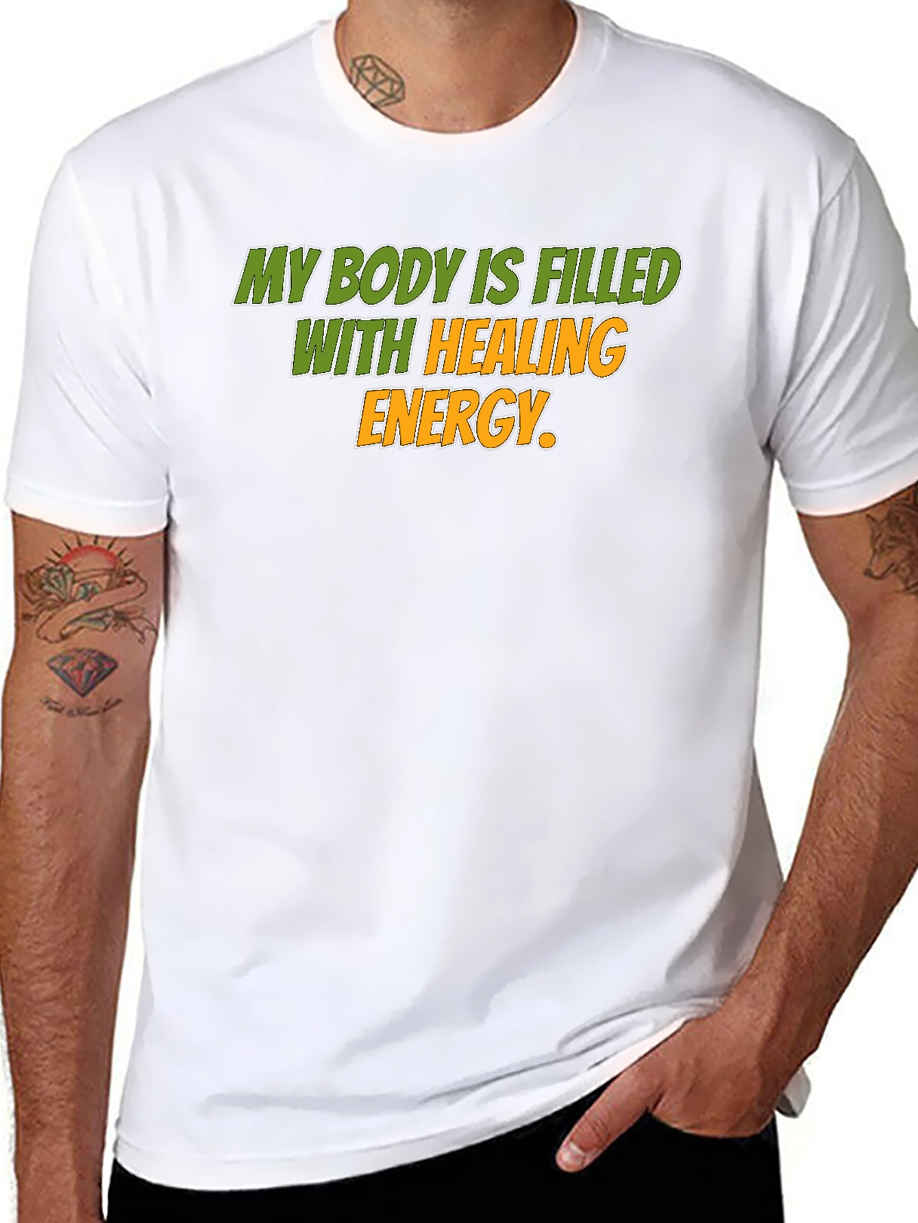 Healing Energy Graphic Tee - Black