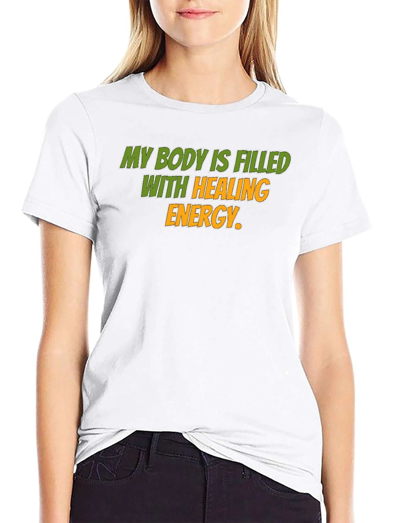 Healing Energy Graphic Tee - Black