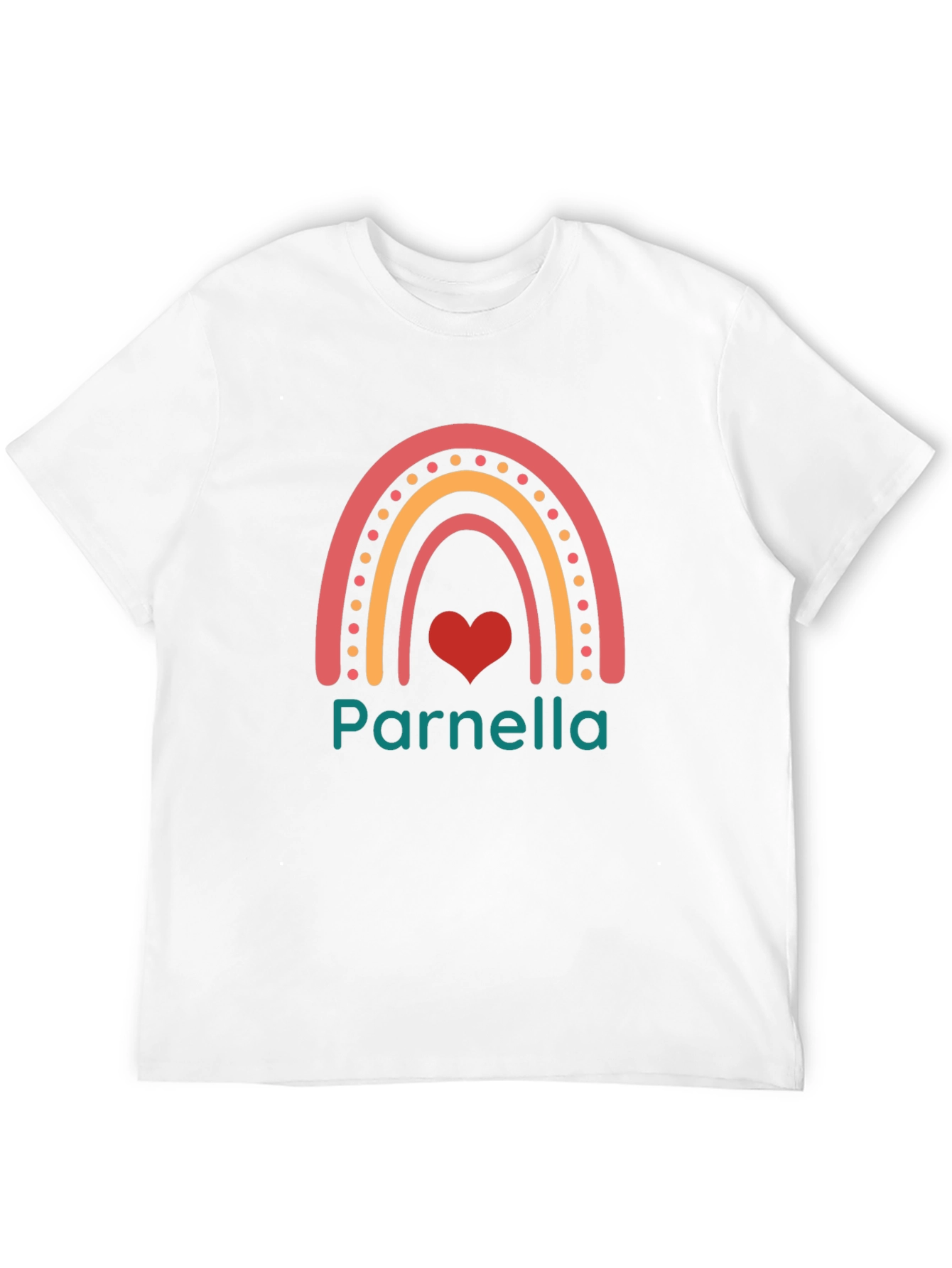 Parnella Rainbow Heart Personalized T-Shirt