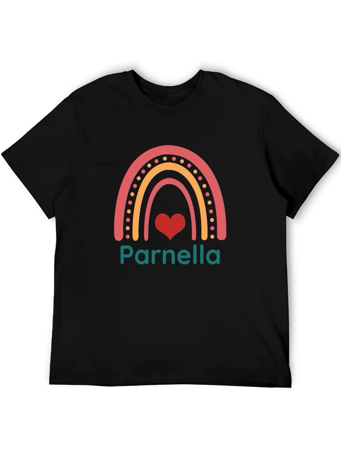 Parnella Rainbow Heart Personalized T-Shirt