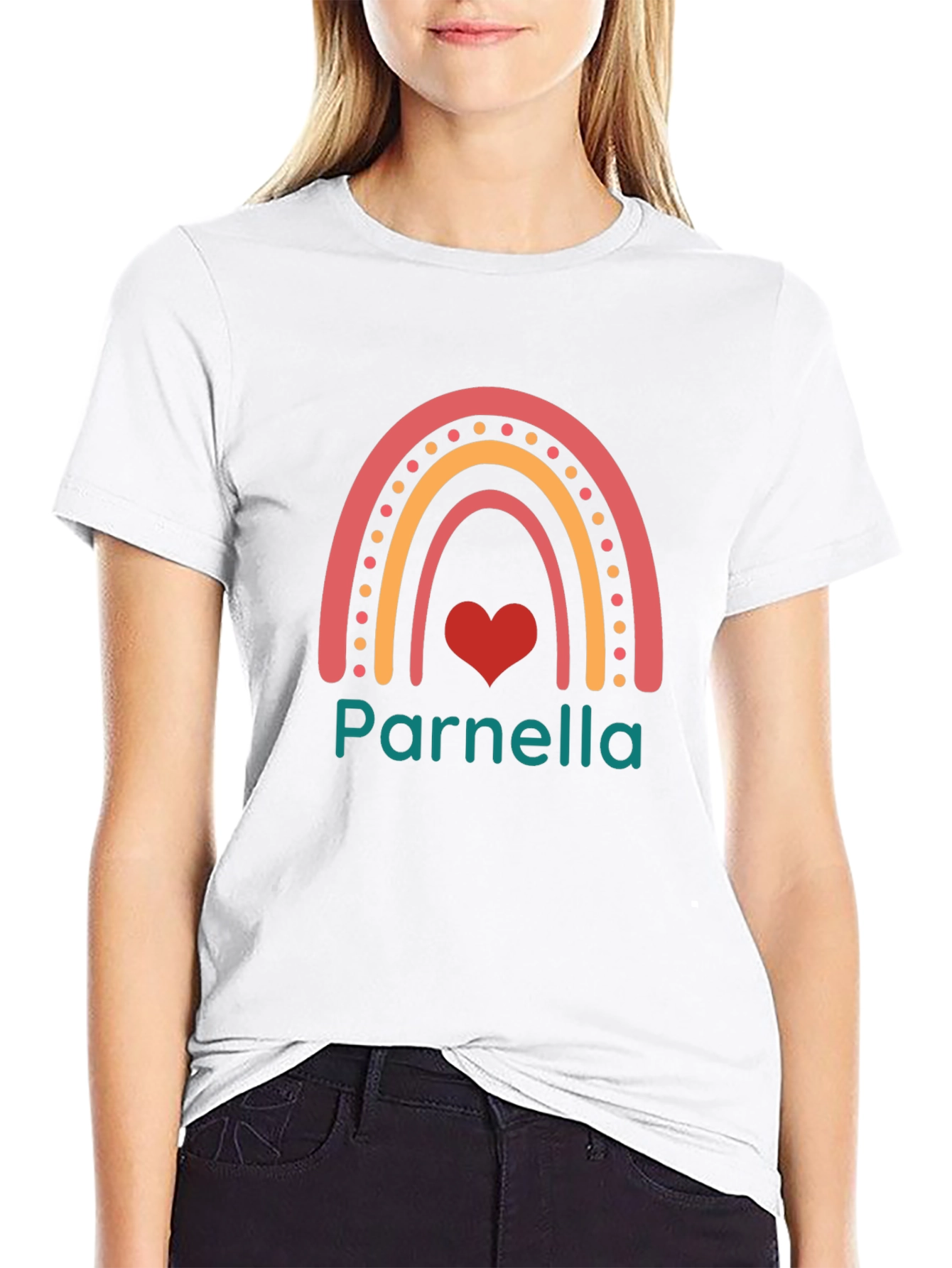 Parnella Rainbow Heart Personalized T-Shirt
