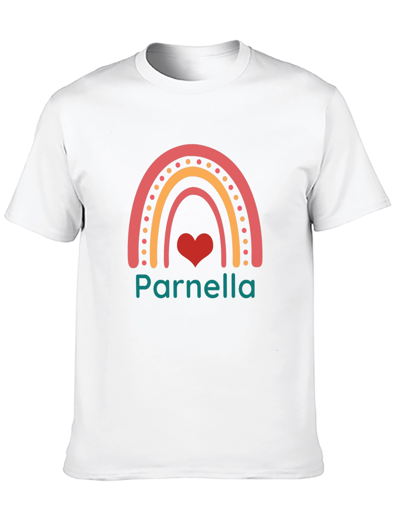Parnella Rainbow Heart Personalized T-Shirt
