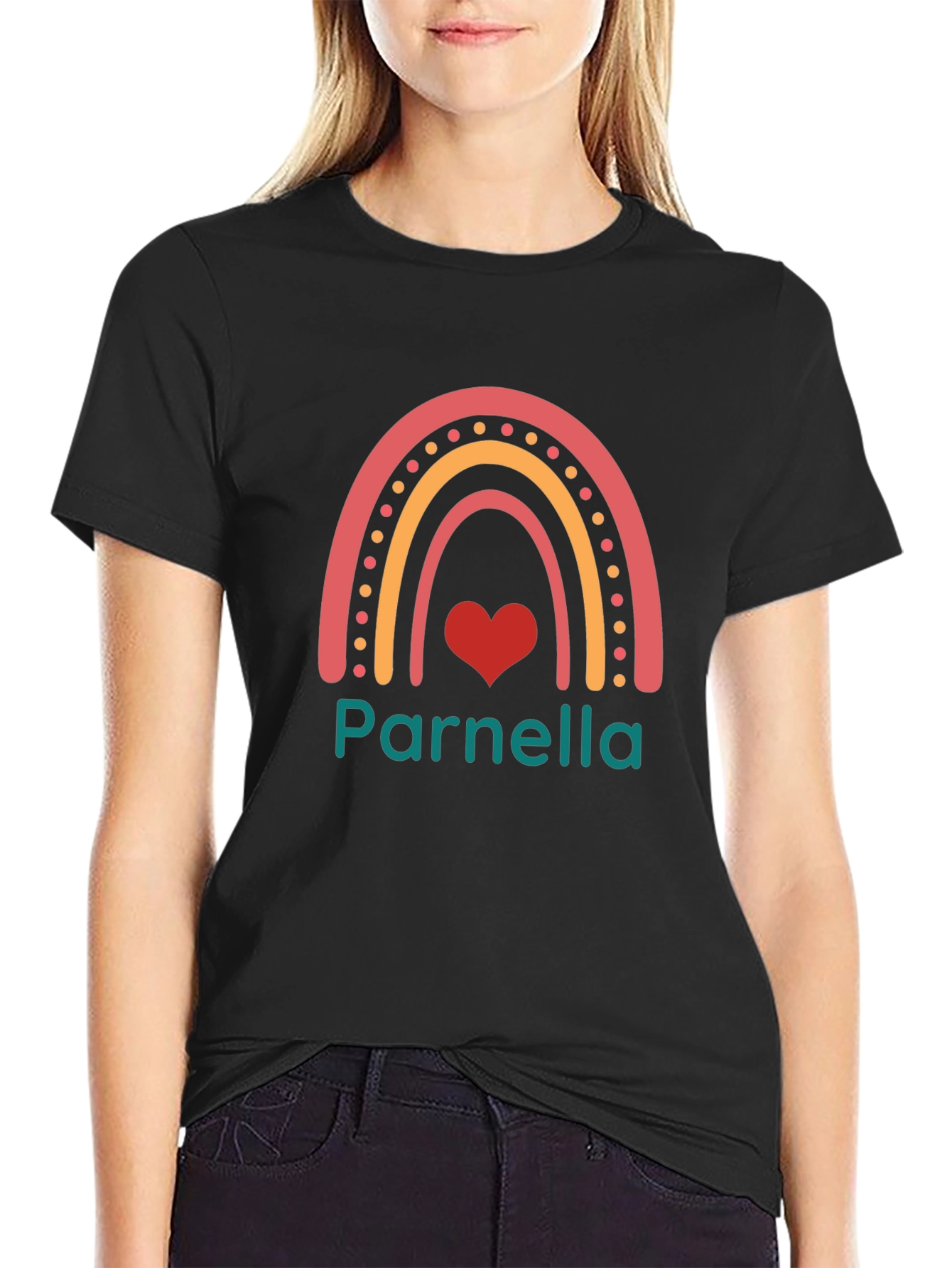 Parnella Rainbow Heart Personalized T-Shirt