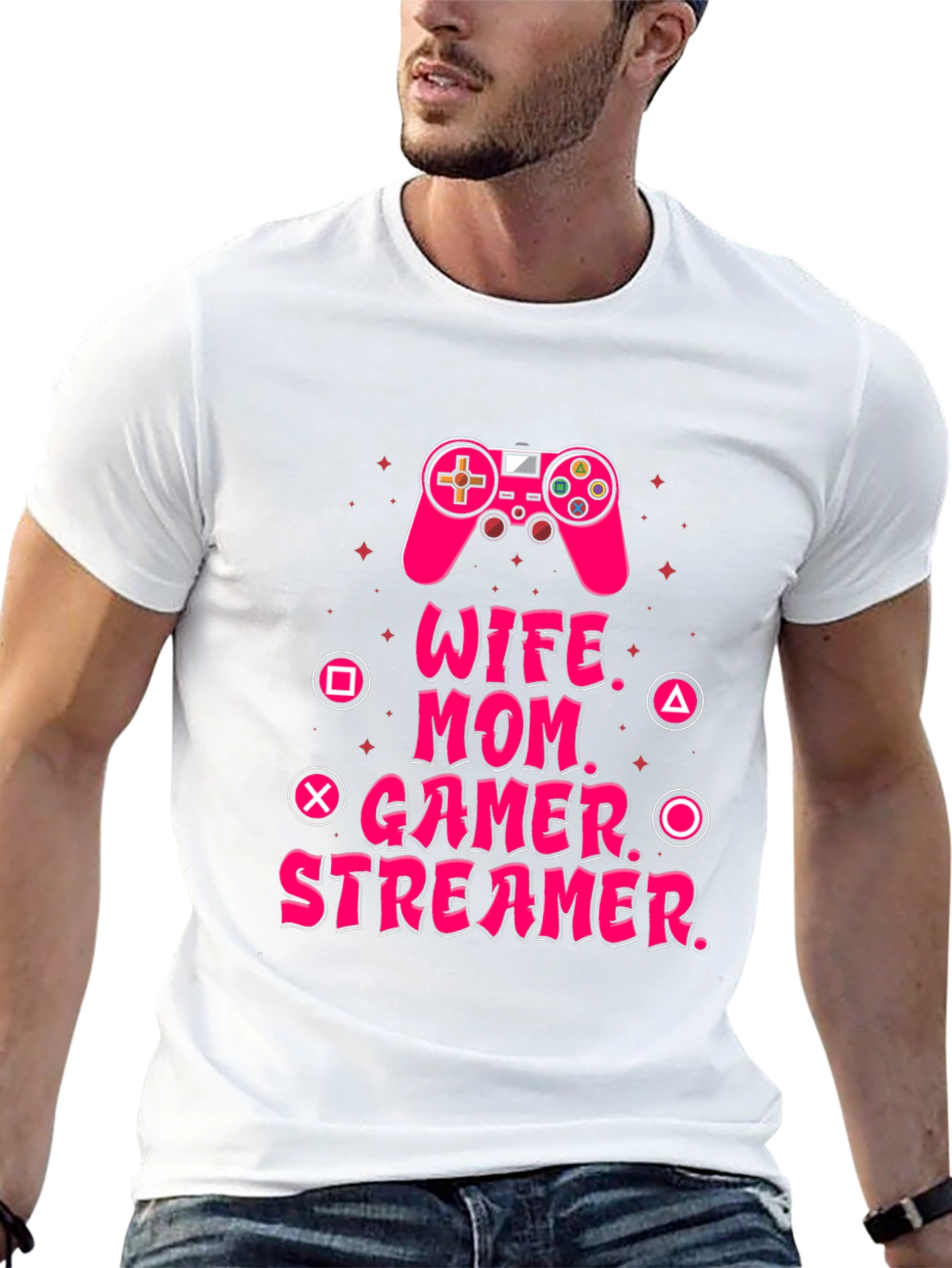 Wife Mom Gamer Streamer Graphic Tee