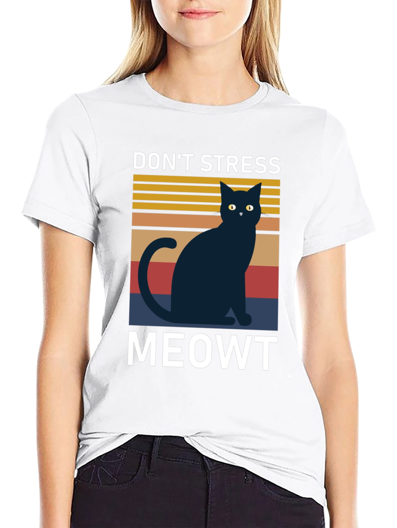 Dont Stress Meowt T-Shirt Cat Lover Tee