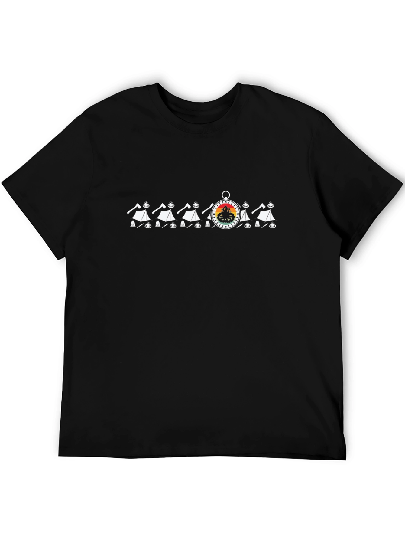 Camping Compass Graphic Black Tee