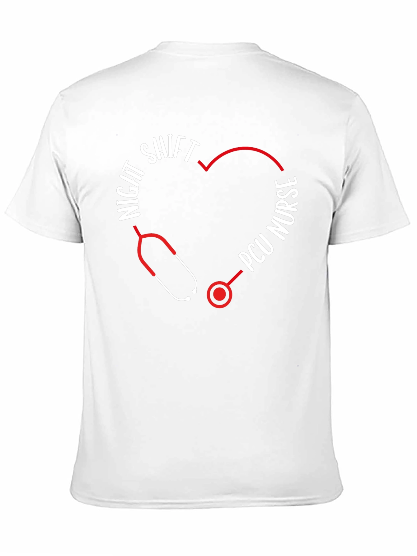 Night Shift PCU Nurse Stethoscope Heart T-Shirt