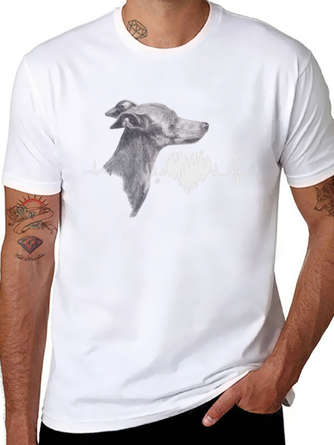 Dog Heartbeat T-Shirt - Unique Canine Design