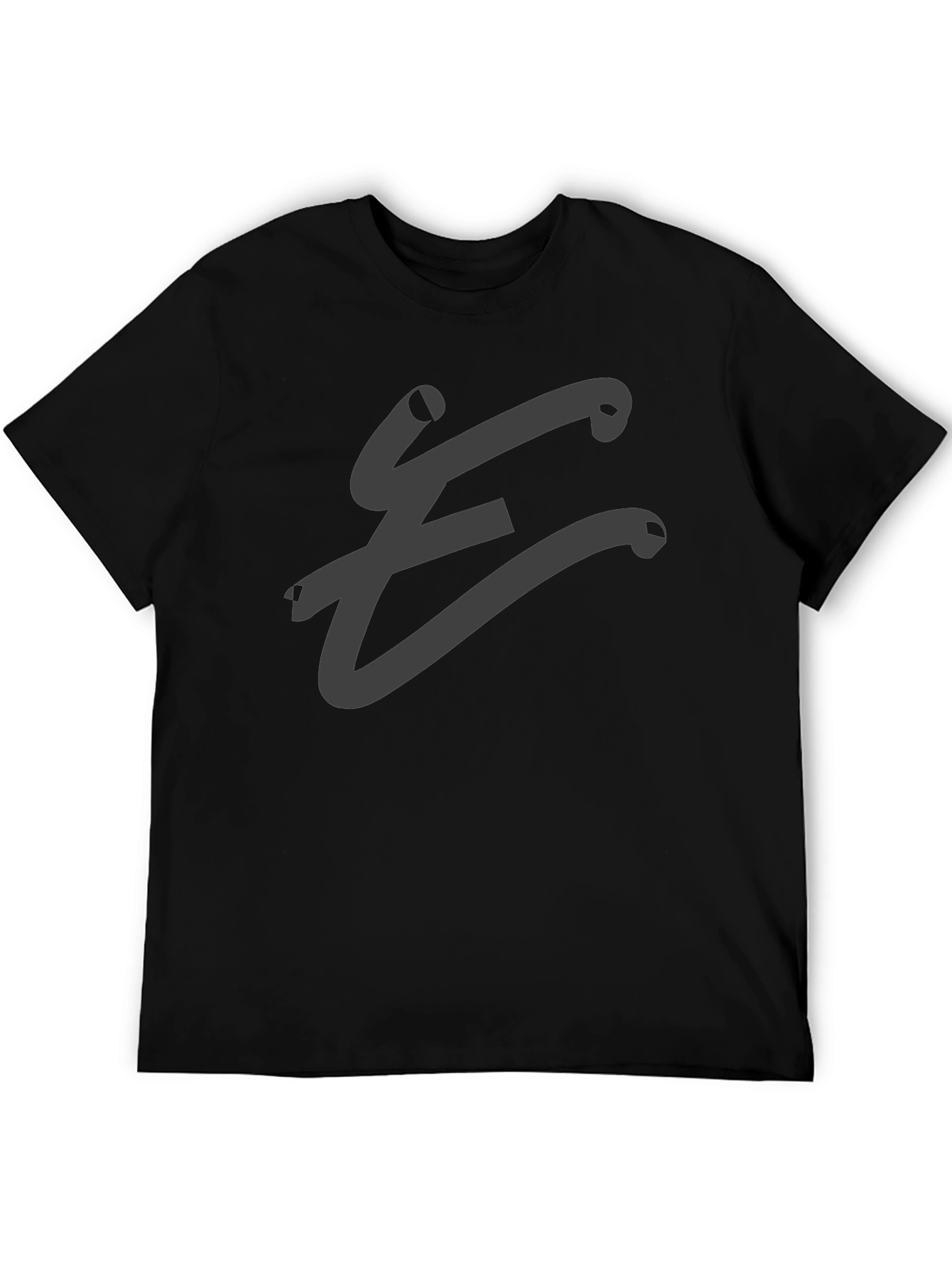 Mens Black T-Shirt with Abstract E Design