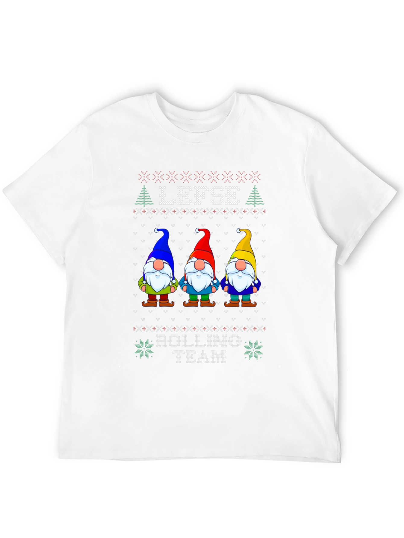 Lefse Rolling Team Gnome Christmas T-Shirt