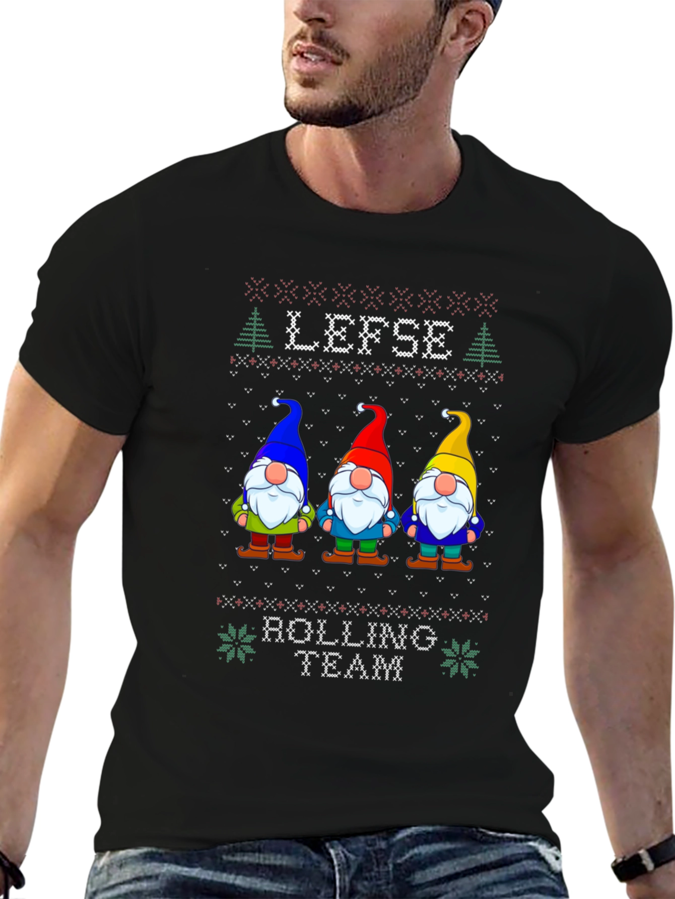 Lefse Rolling Team Gnome Christmas T-Shirt