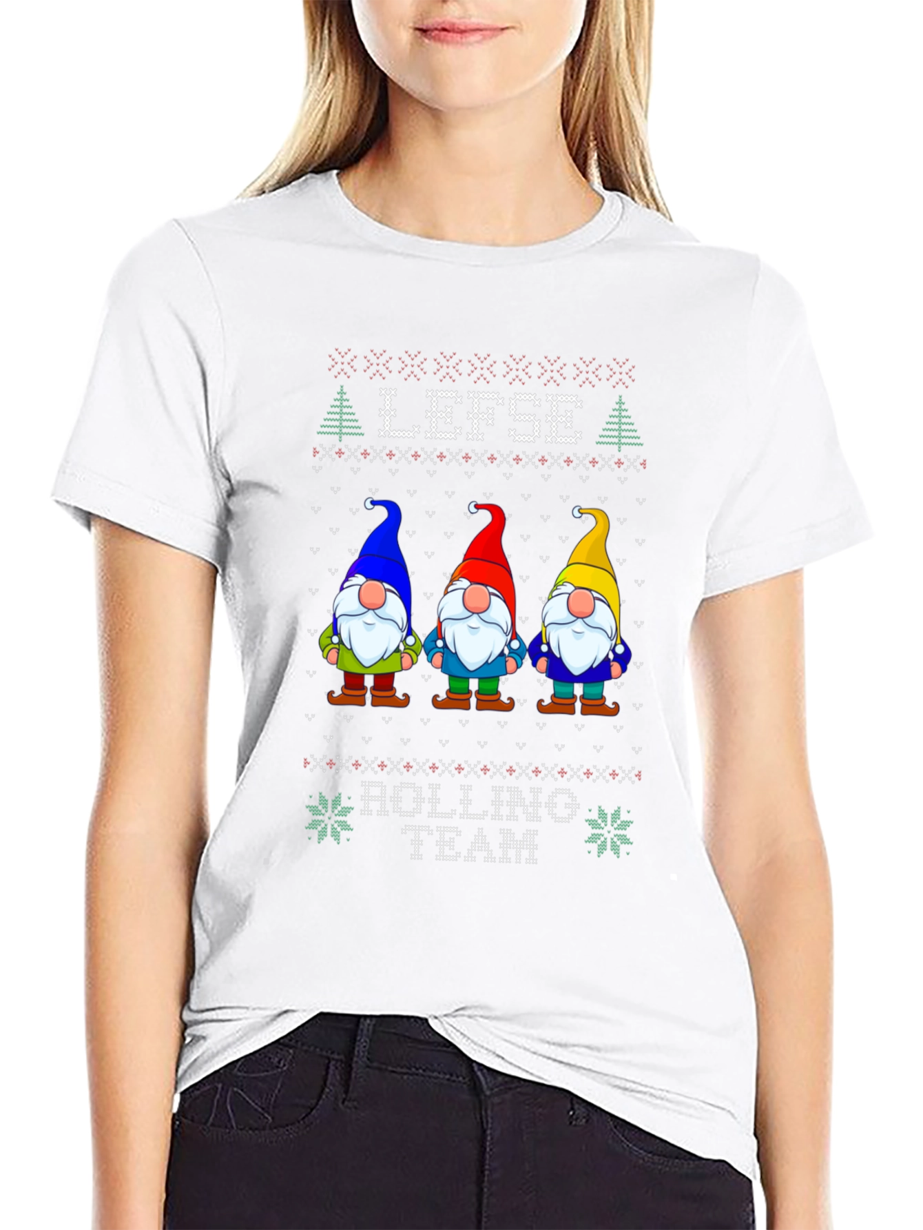 Lefse Rolling Team Gnome Christmas T-Shirt