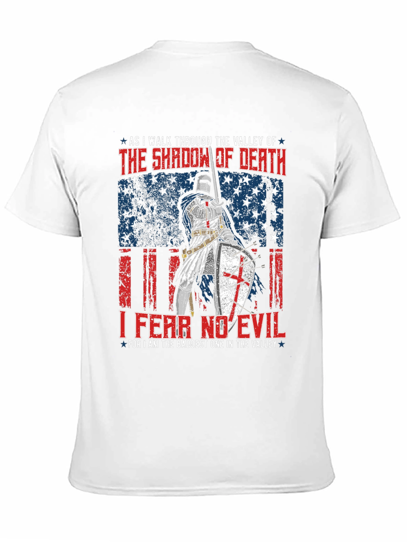 Fear No Evil Knight T-Shirt - Patriotic USA Design