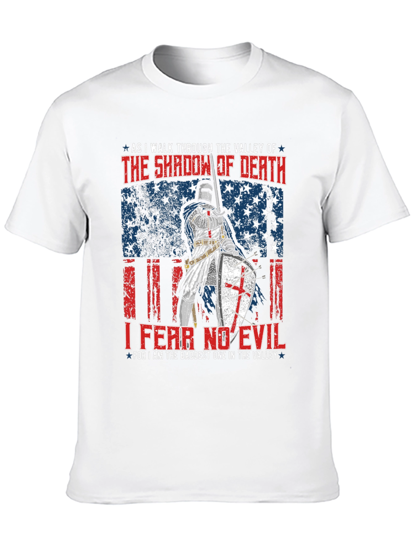 Fear No Evil Knight T-Shirt - Patriotic USA Design