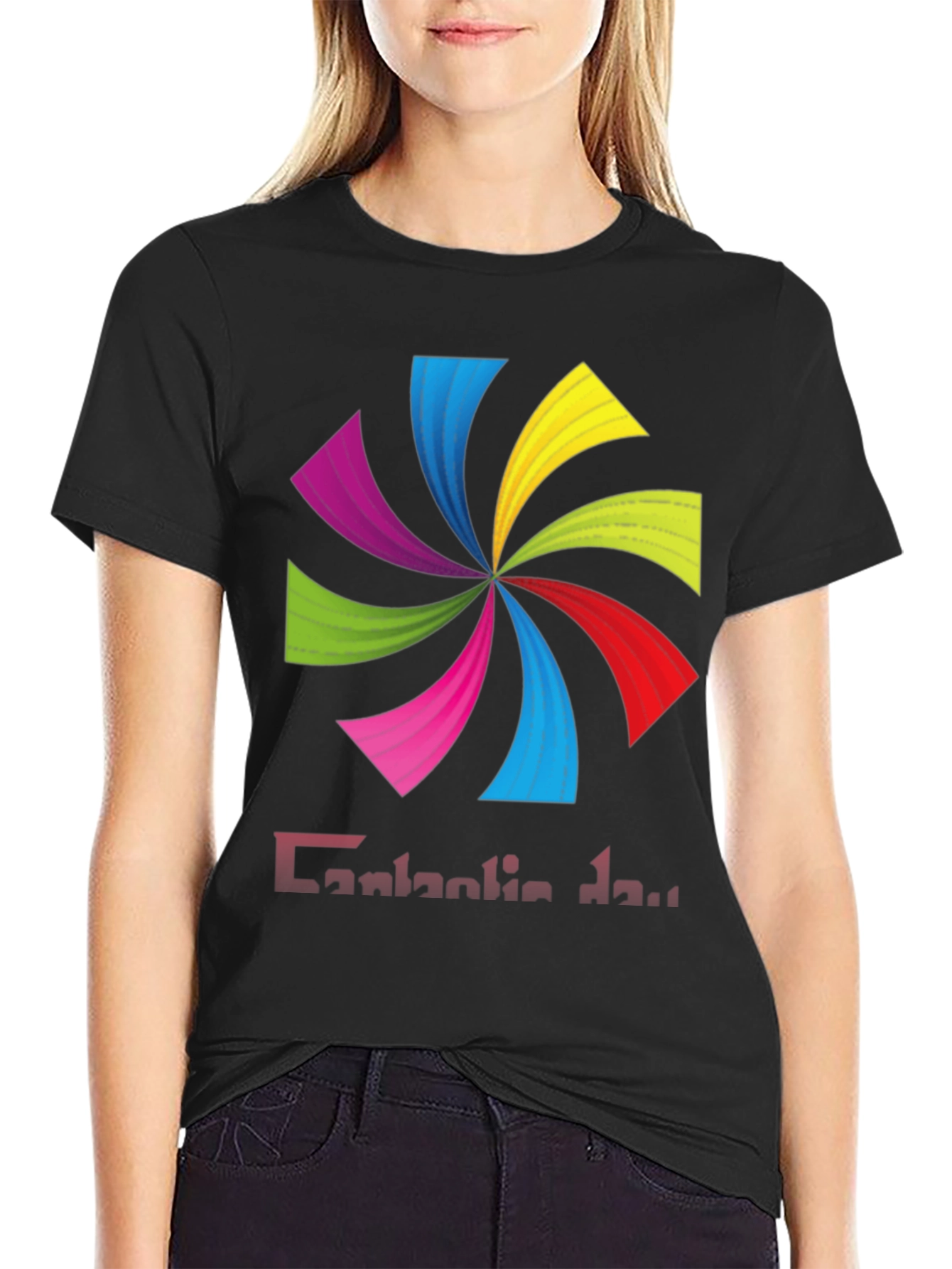Colorful Swirl Graphic T-Shirt