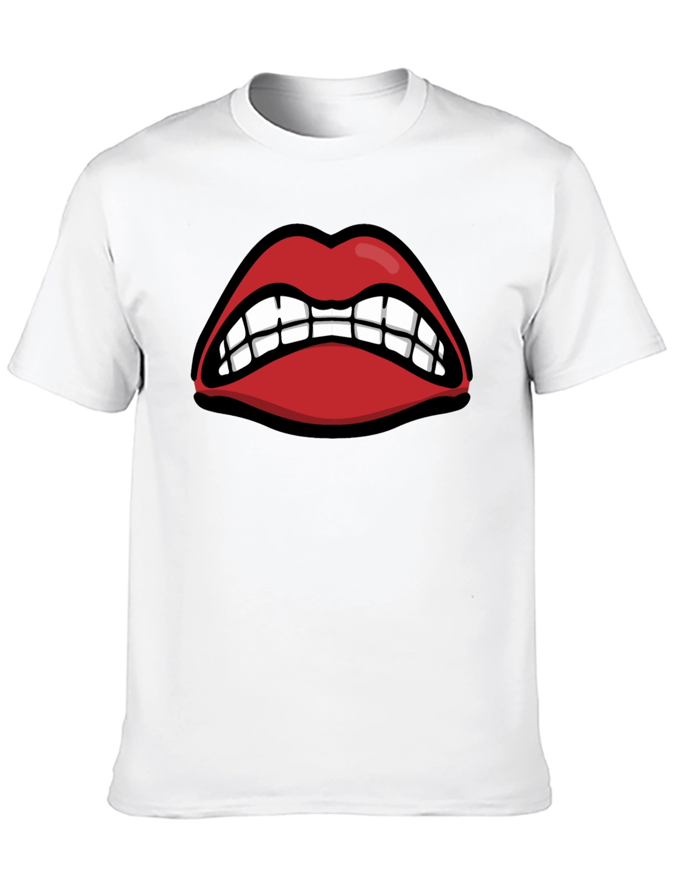 Snarling Lips Graphic Tee - Bold Statement T-Shirt