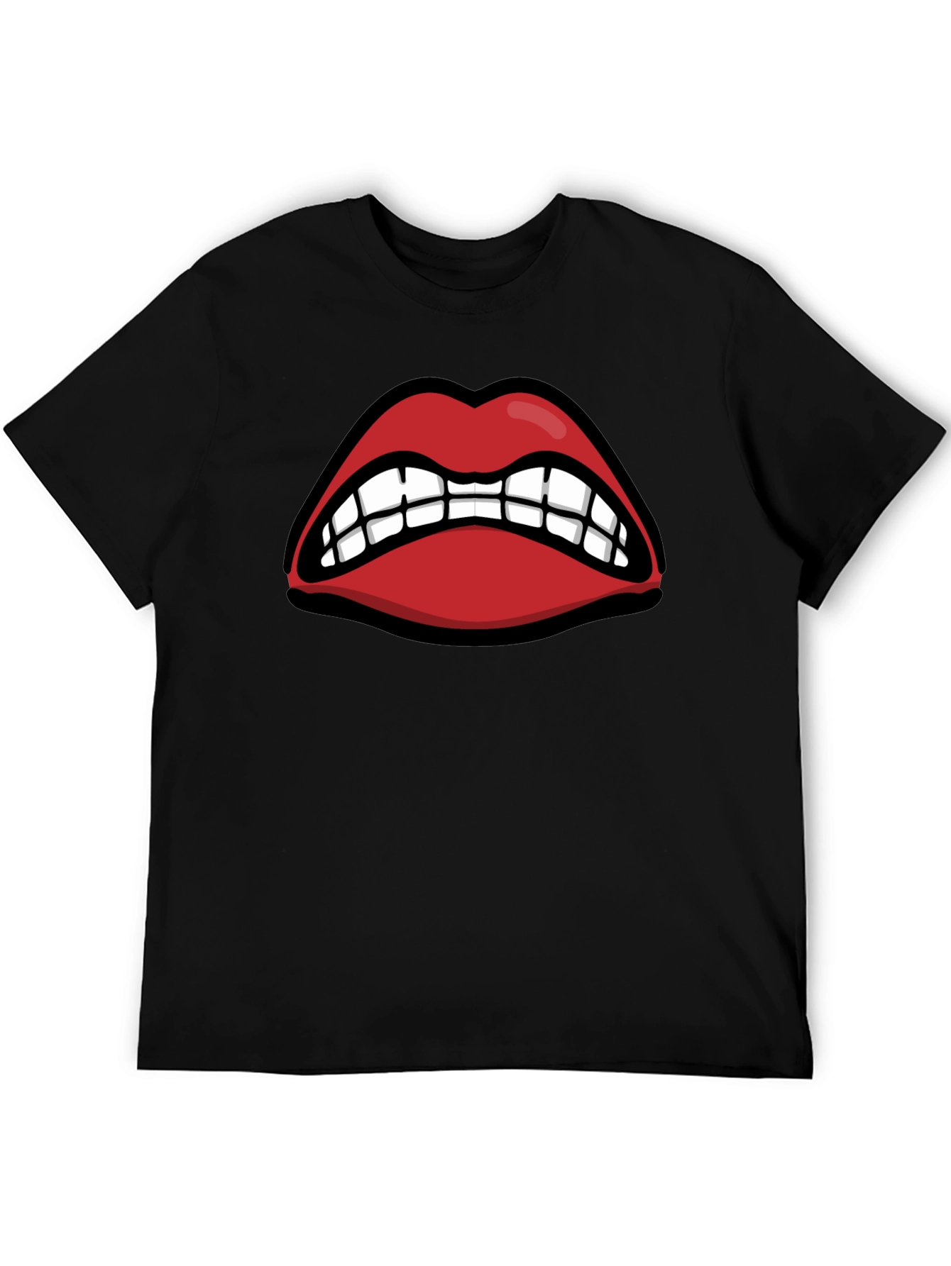 Snarling Lips Graphic Tee - Bold Statement T-Shirt