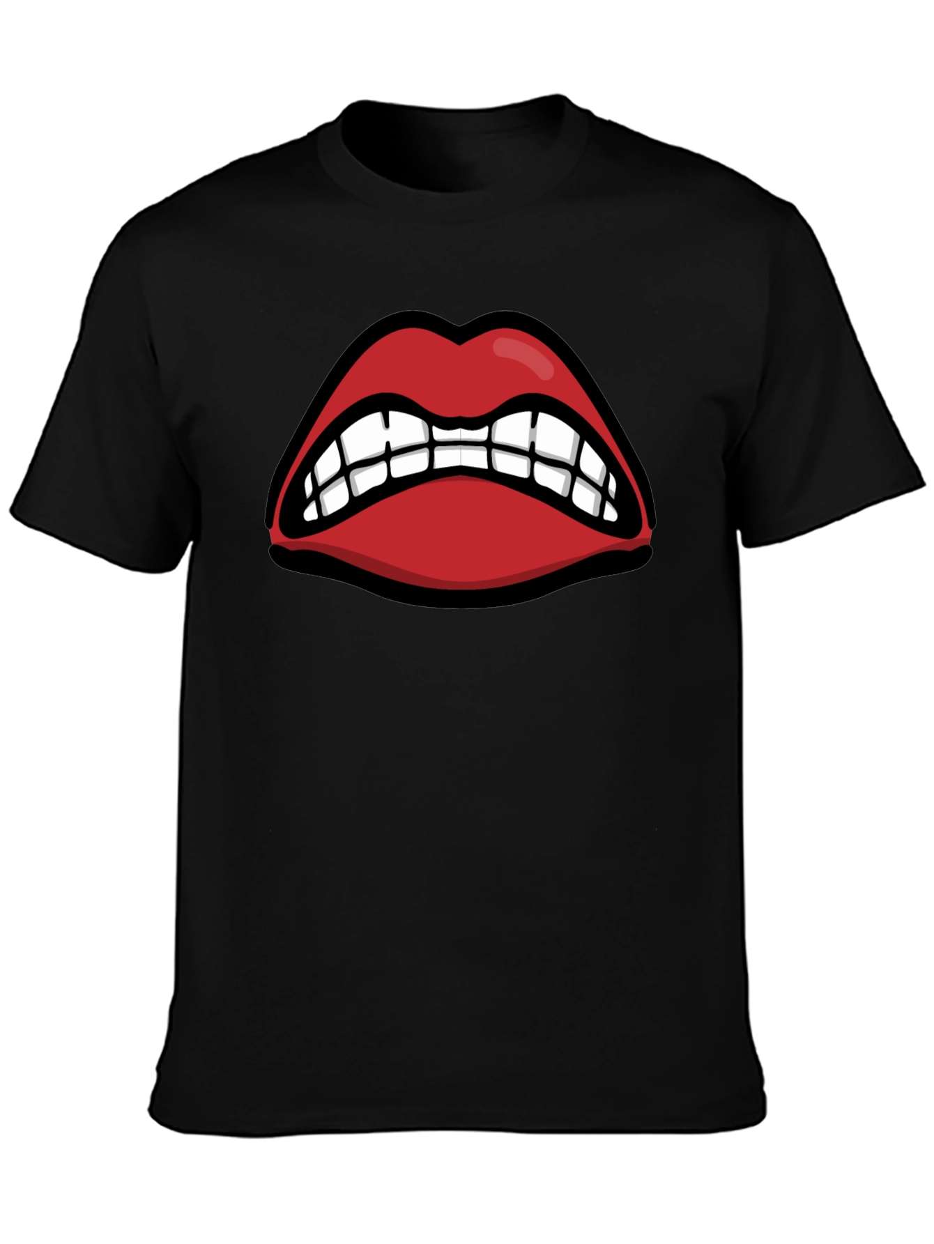Snarling Lips Graphic Tee - Bold Statement T-Shirt