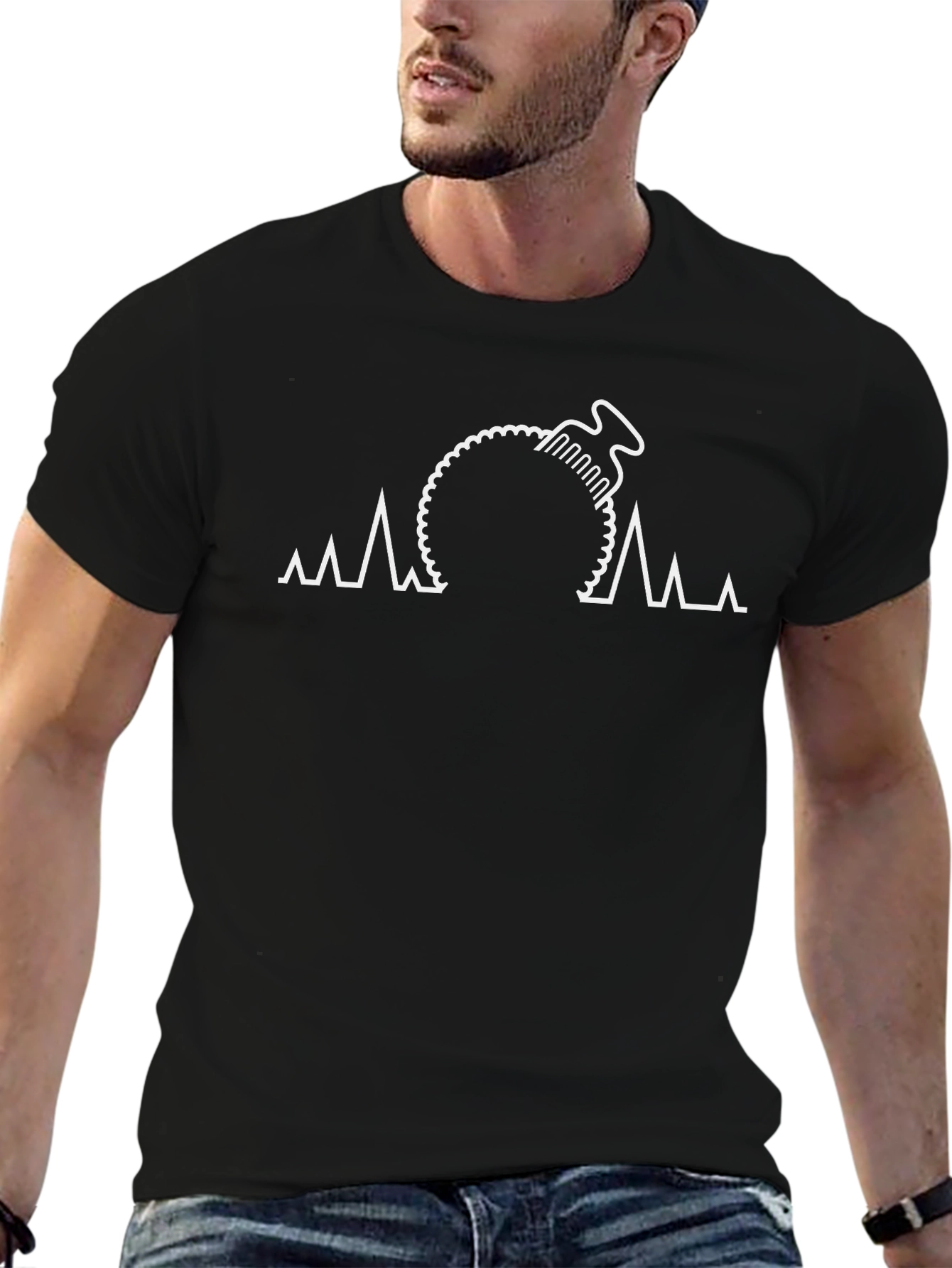 Heartbeat Bike Graphic Tee - Black